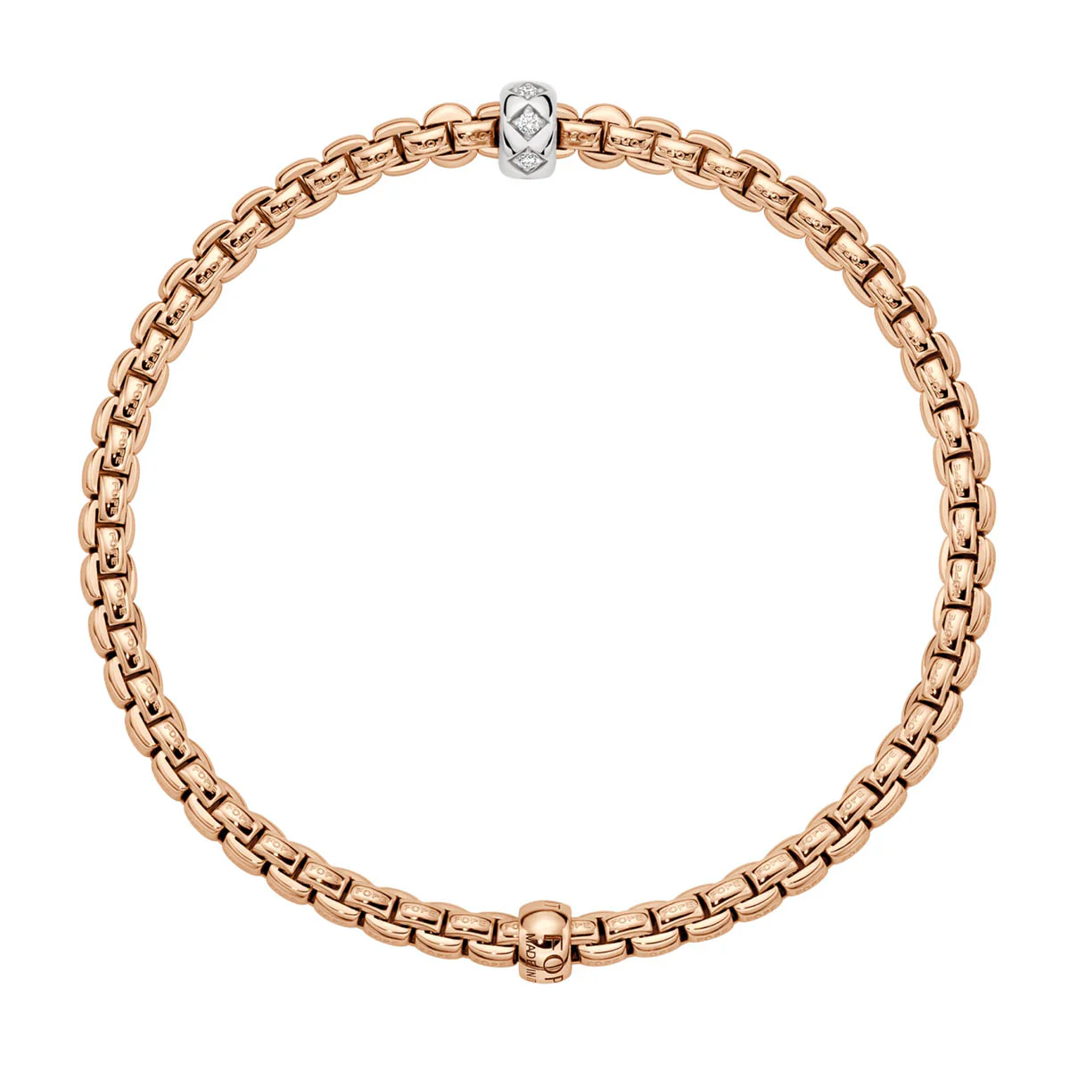 18ct Rose Gold Eka Flex'it Bracelet With A Single Rhombus Set Diamond Rondel - Image 2