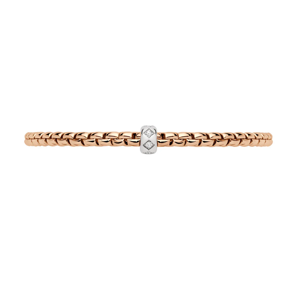 18ct Rose Gold Eka Flex'it Bracelet With A Single Rhombus Set Diamond Rondel - Image 3
