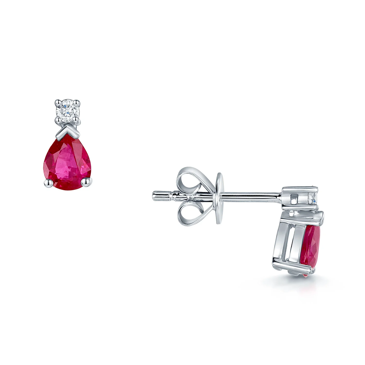 18ct Ruby And Diamond Earrings