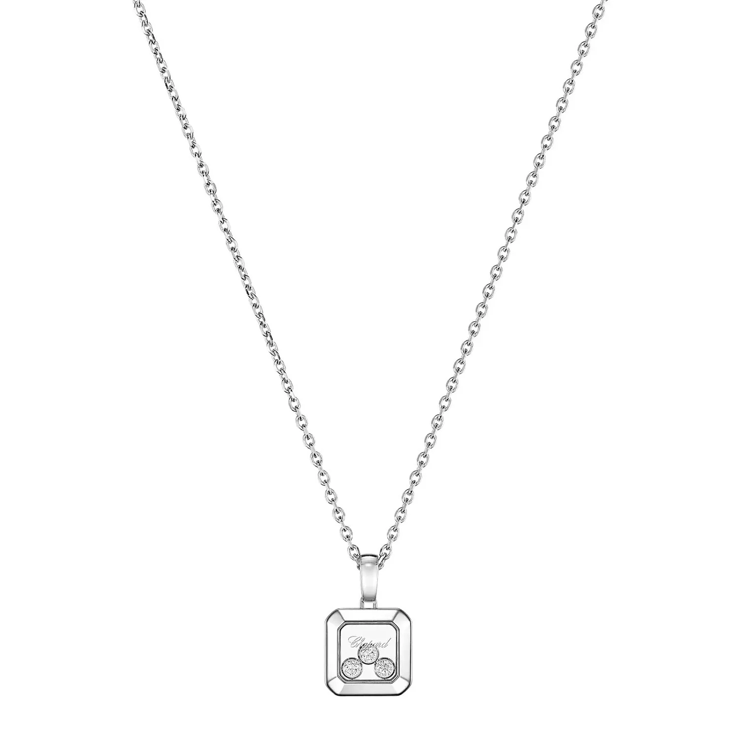 18ct White Gold Happy Three Diamonds Icons Pendant