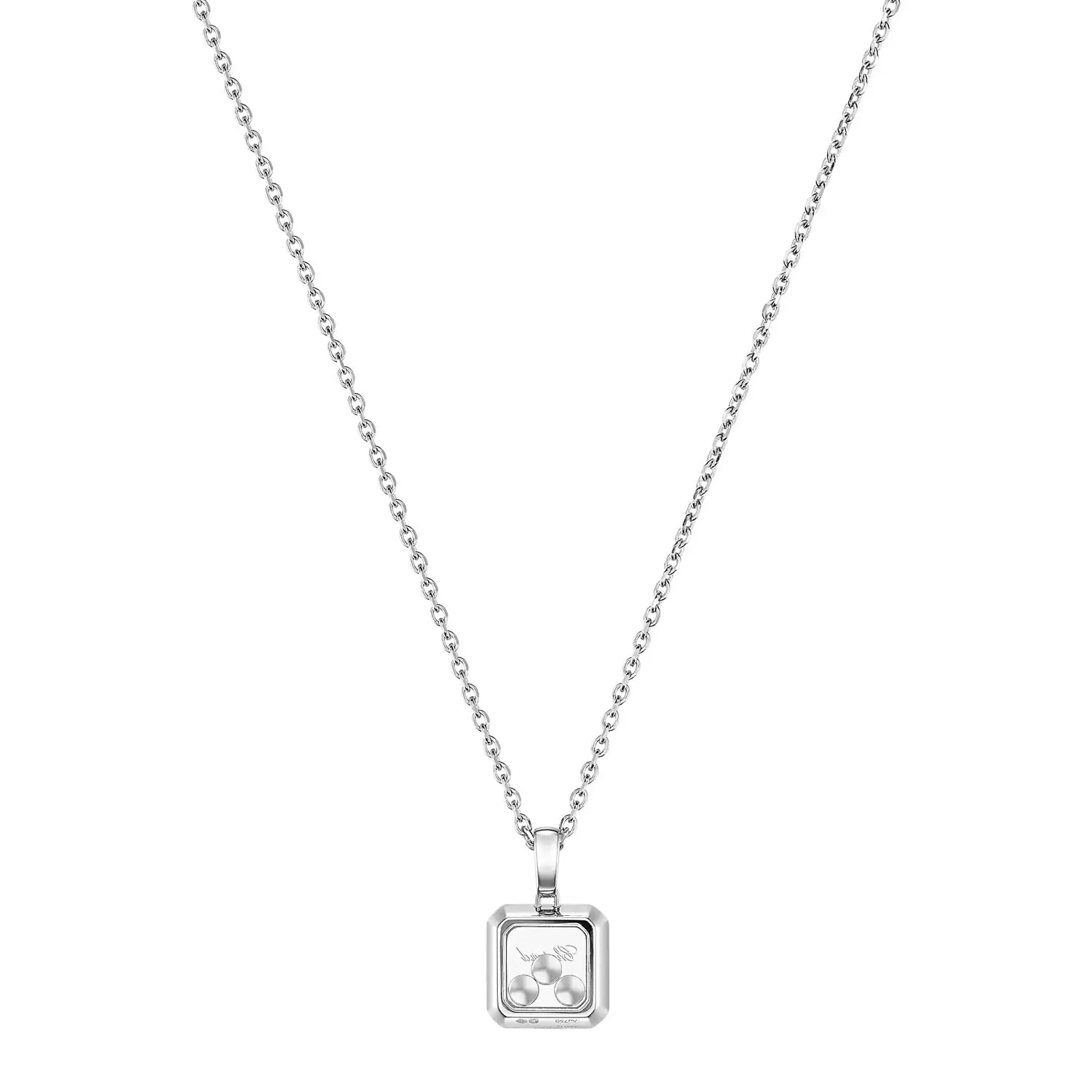 18ct White Gold Happy Three Diamonds Icons Pendant - Image 3