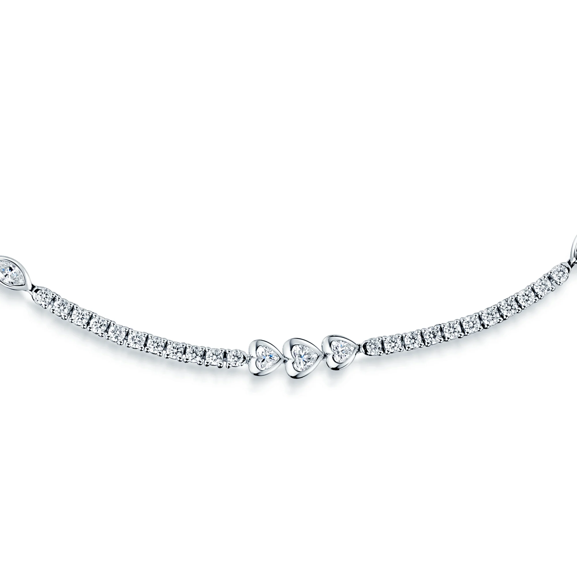 18ct White Gold Mixed Cut Diamond Collarette - Image 5