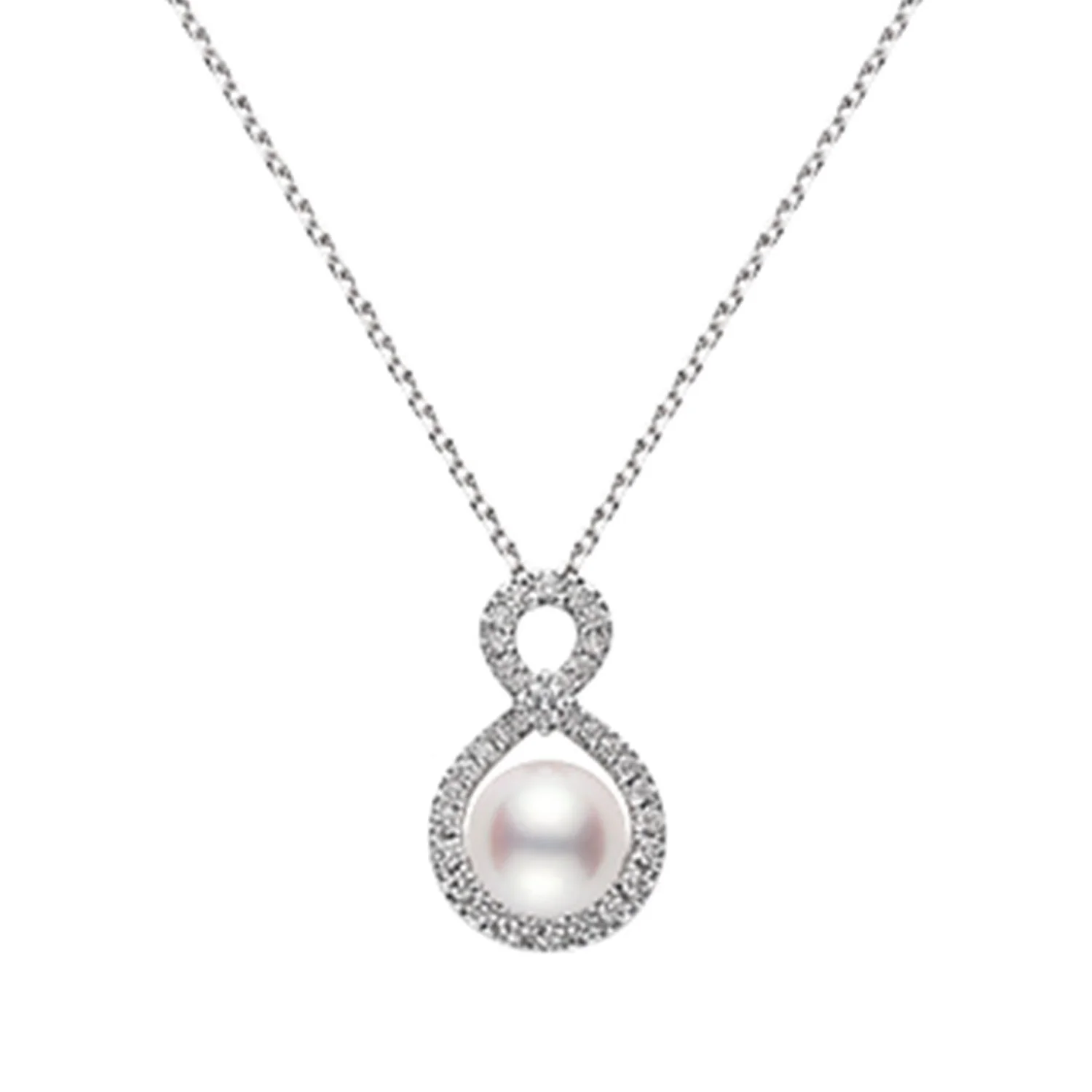 18ct White Gold Pearl And Diamond Pendant