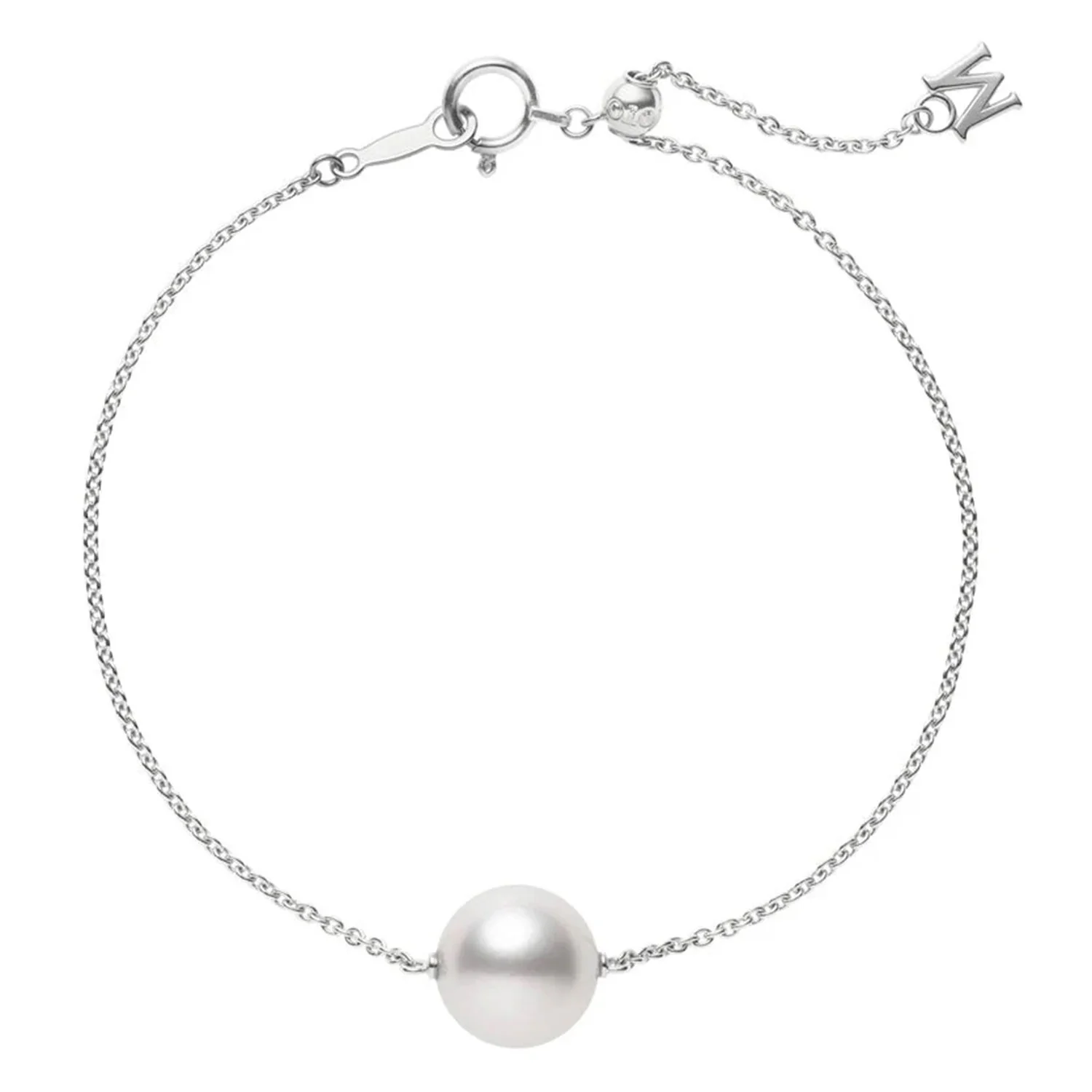 18ct White Gold South Sea Pearl Chain Bracelet