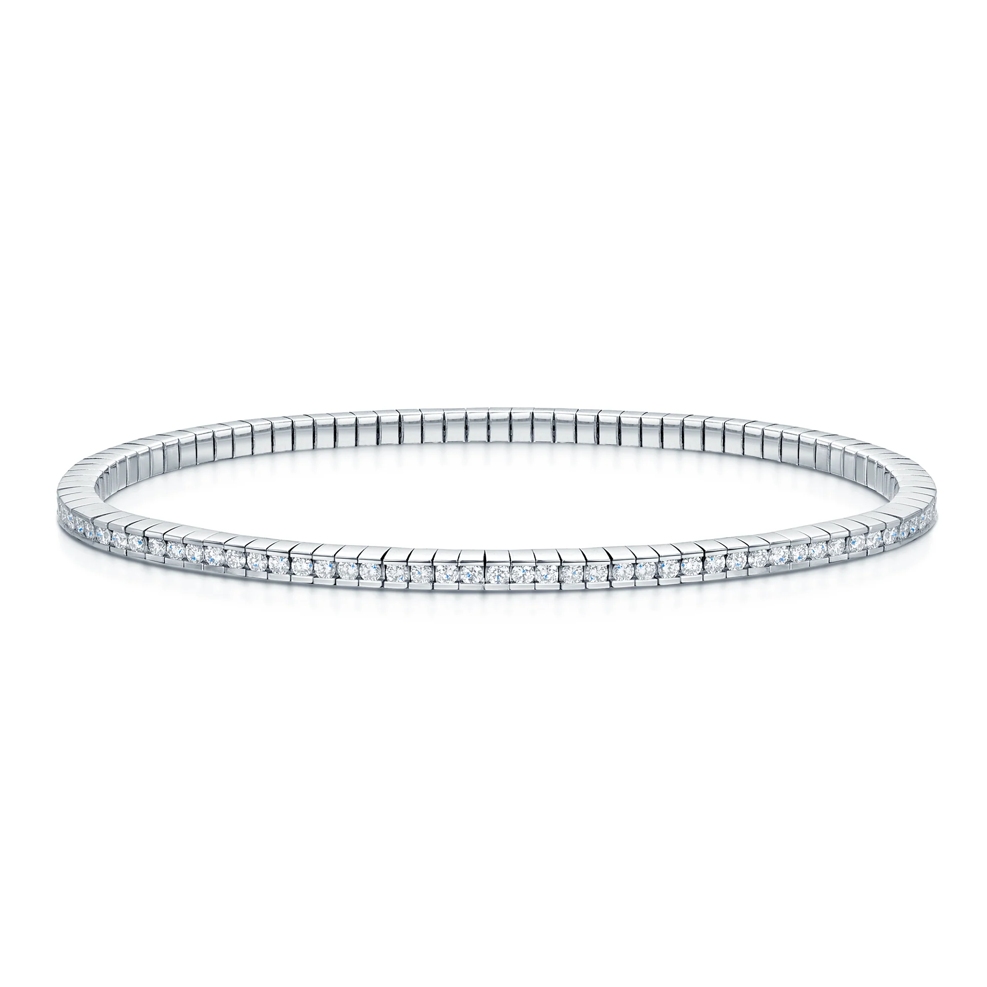 18ct White Gold Stretch Diamond Bracelet