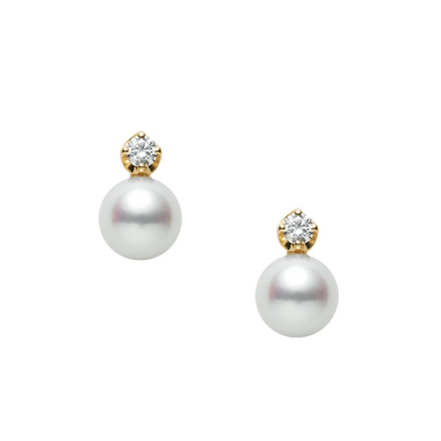 18ct Yellow Gold Akoya Pearl And Diamond Earrings