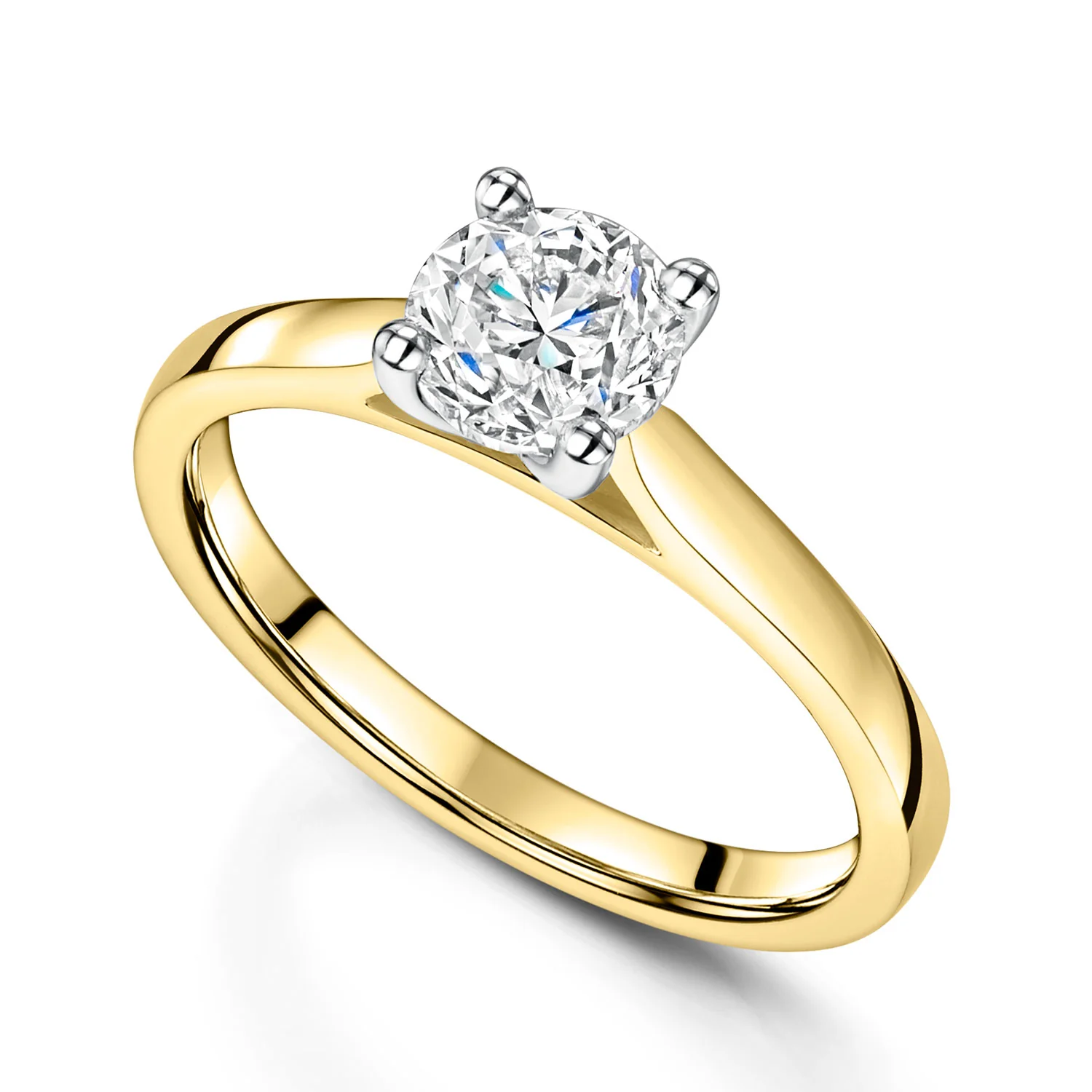 18ct Yellow Gold GIA Certificated Brilliant Cut Diamond Solitaire Engagement Ring
