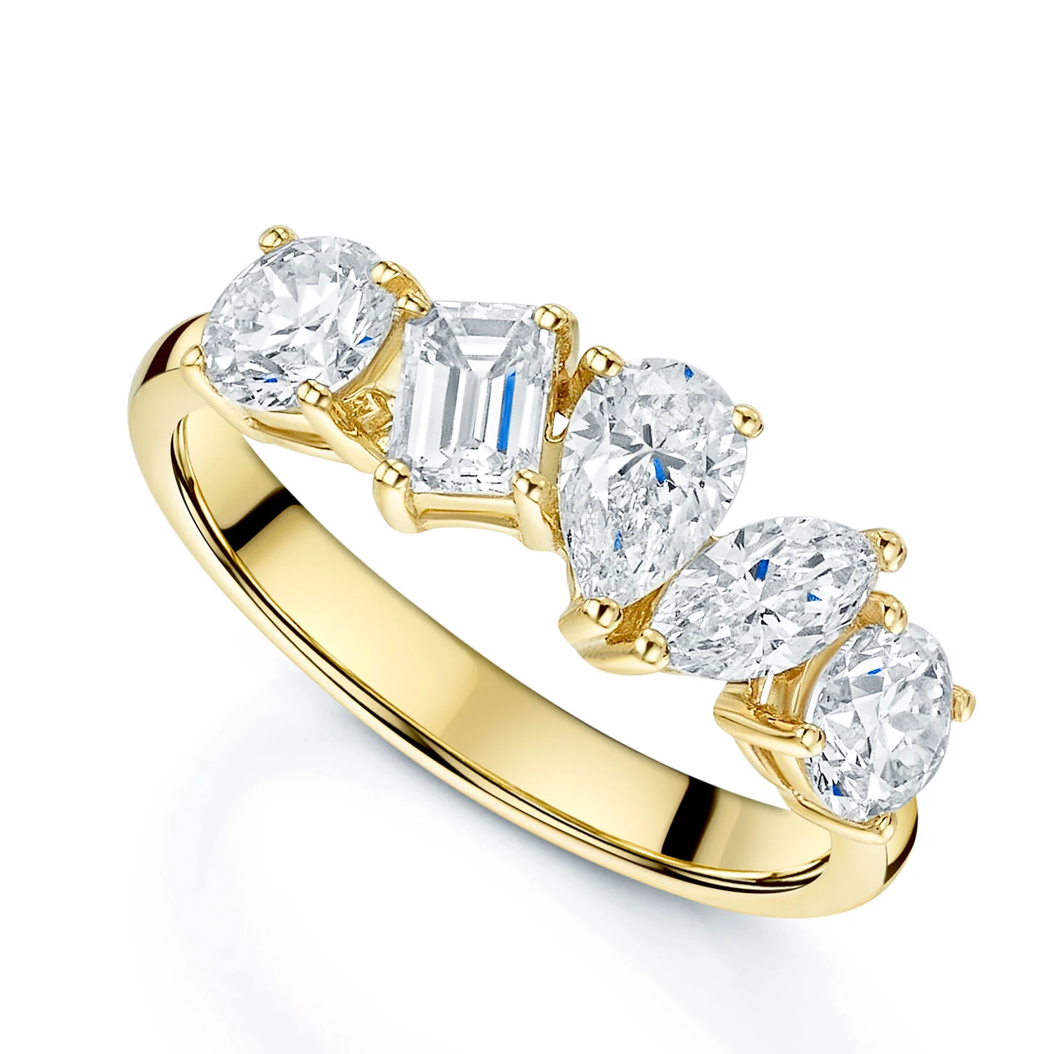 18ct Yellow Gold Mixed Cut Diamond Dress Ring