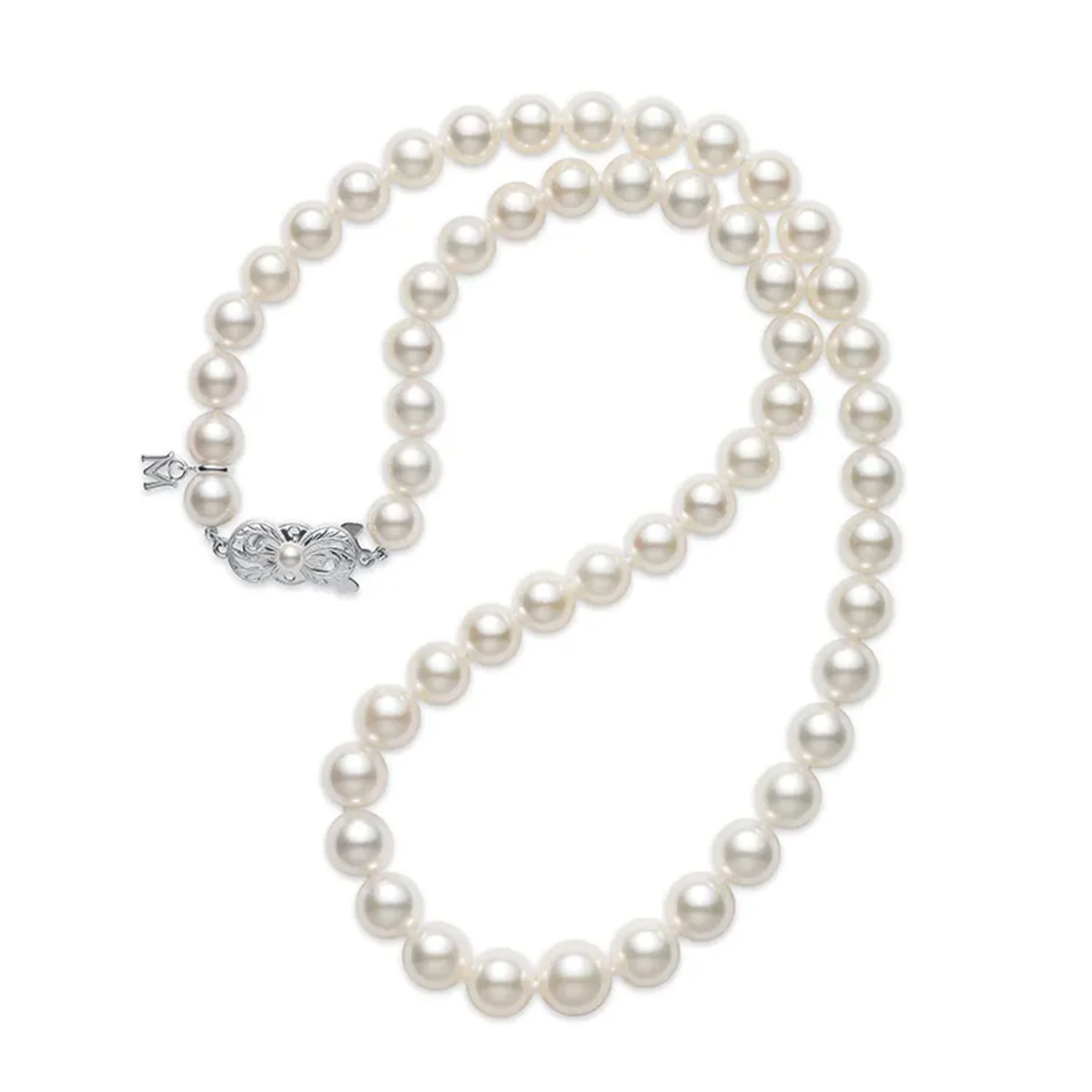 5-5.5mm Akoya Cultured Pearl Necklace With Signature 18ct White Gold Clasp