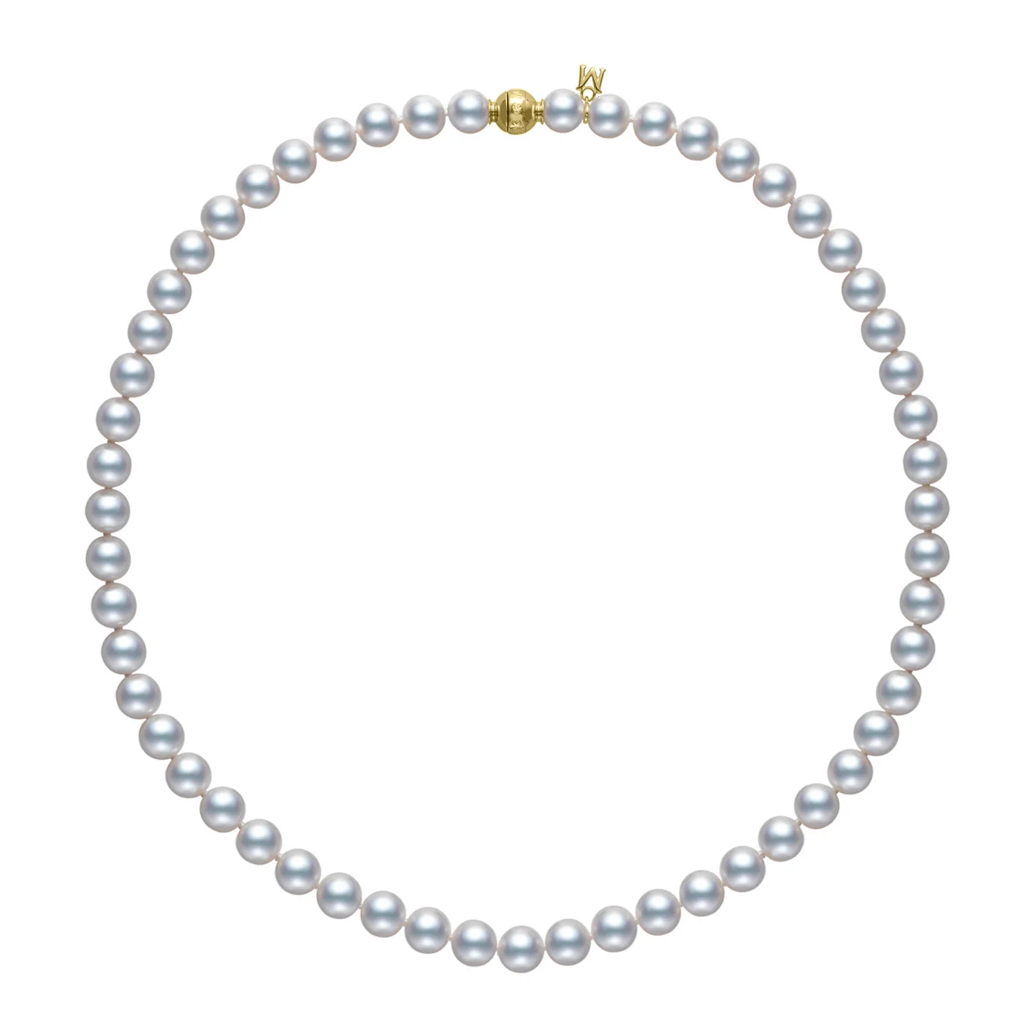 8.5-9mm Akoya Cultured Pearl Necklace With 18ct Yellow Gold Ball Clasp