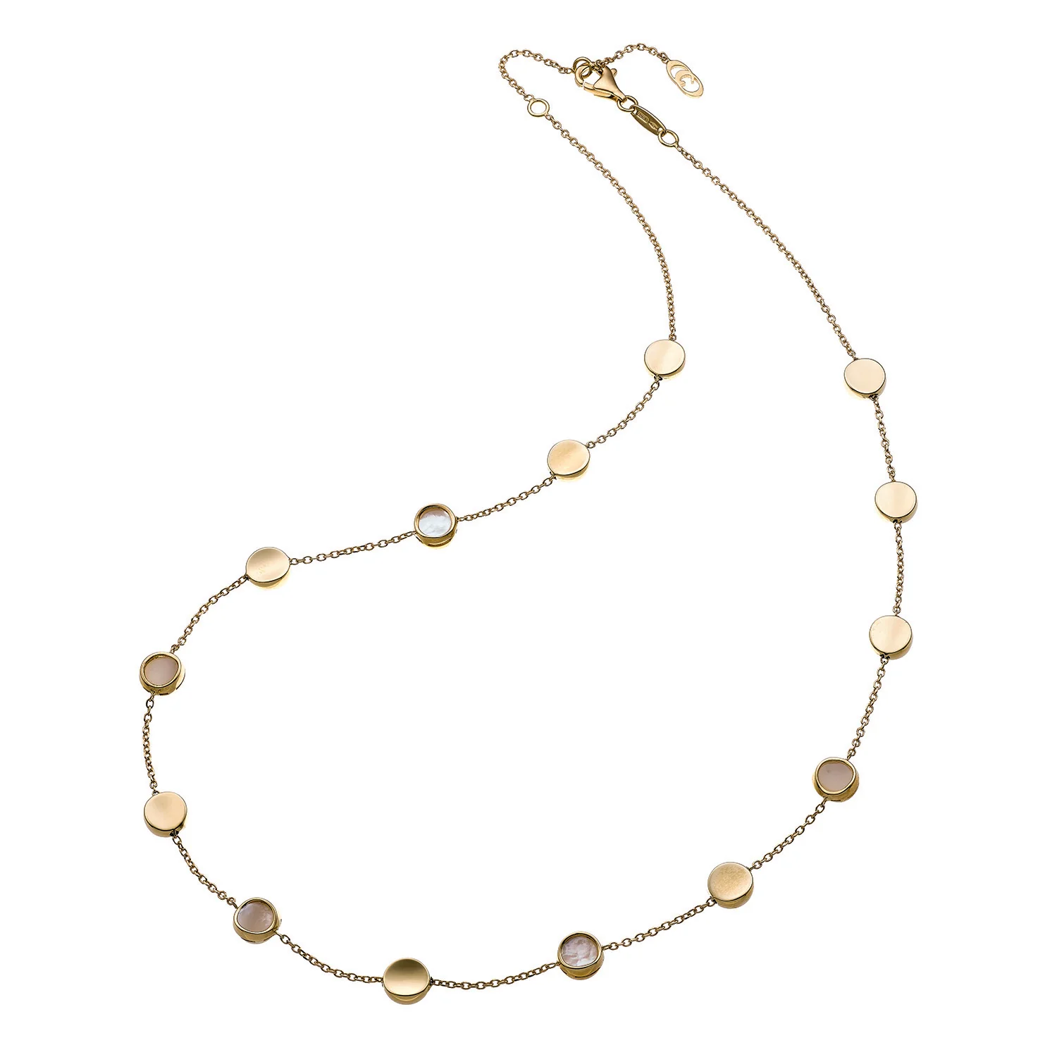 Armillas Glow 18ct Yellow Gold Flat Multi Circle Pearl Necklace