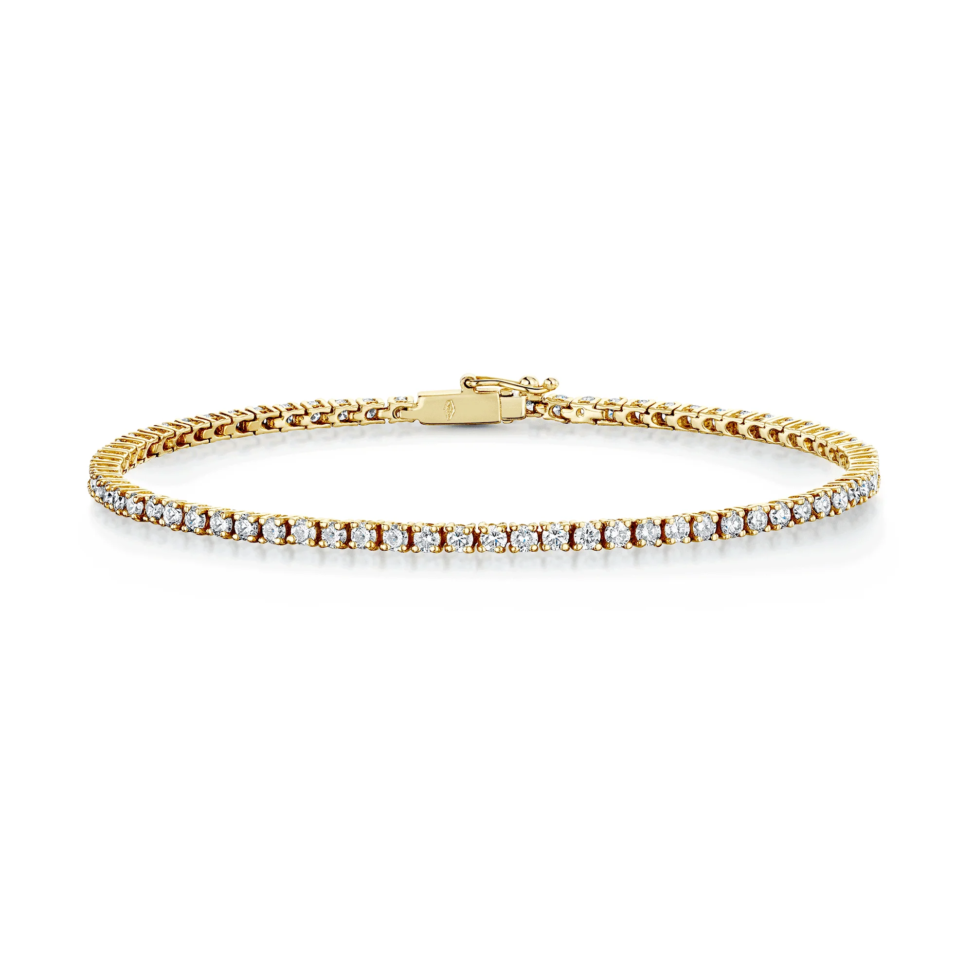 18ct Yellow Gold Claw Set Diamond Tennis Bracelet