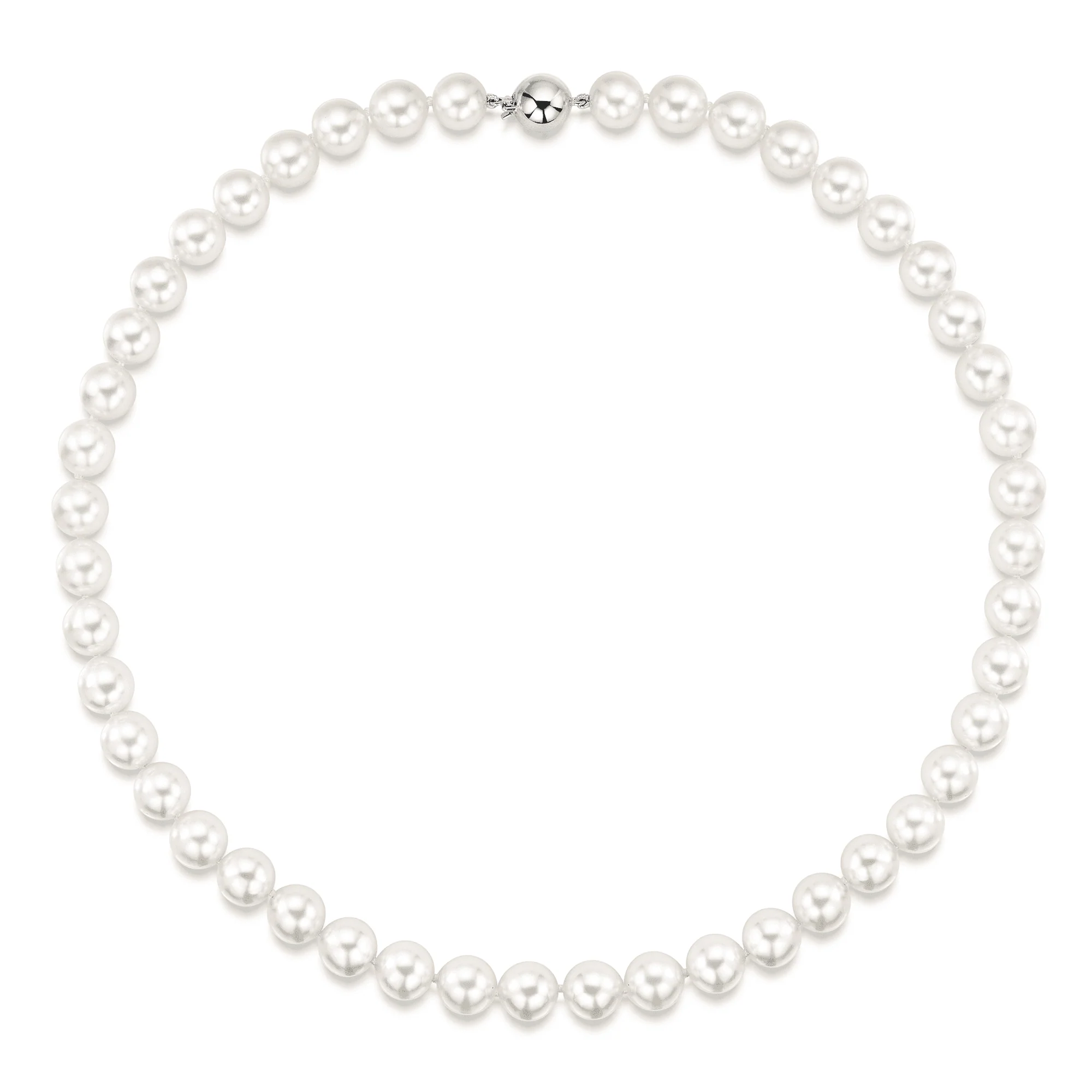 Akoya 8.5-9mm Pearl Necklet with 18ct White Gold Ball Clasp