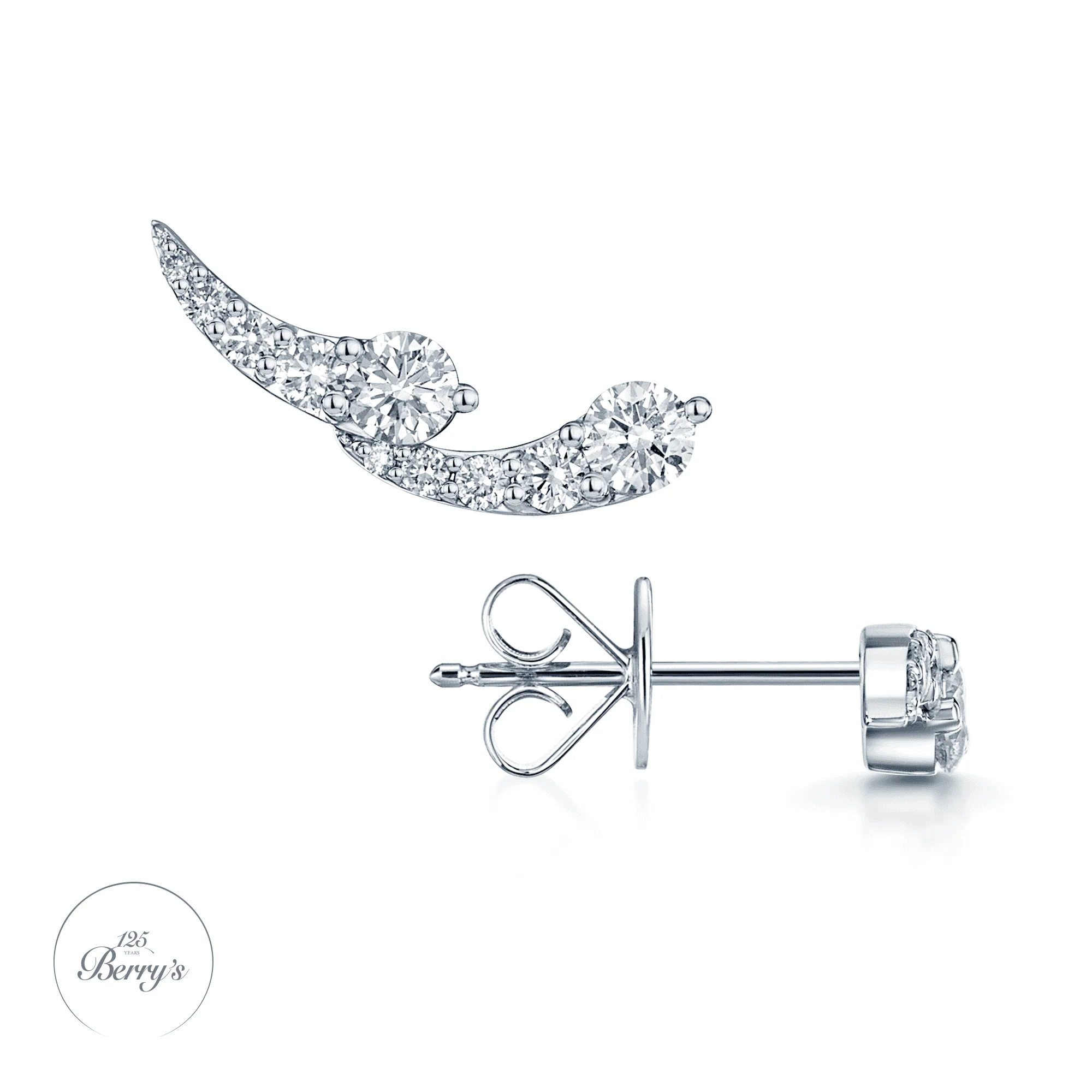 OPEIA Nova Collection 18ct White Gold Round Brilliant Cut Diamond Earrings