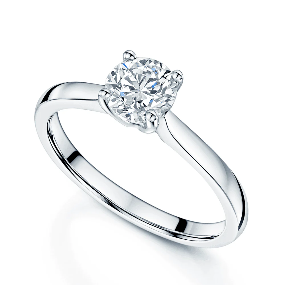 Platinum GIA Certificated Round Brilliant Cut Single Stone Ring