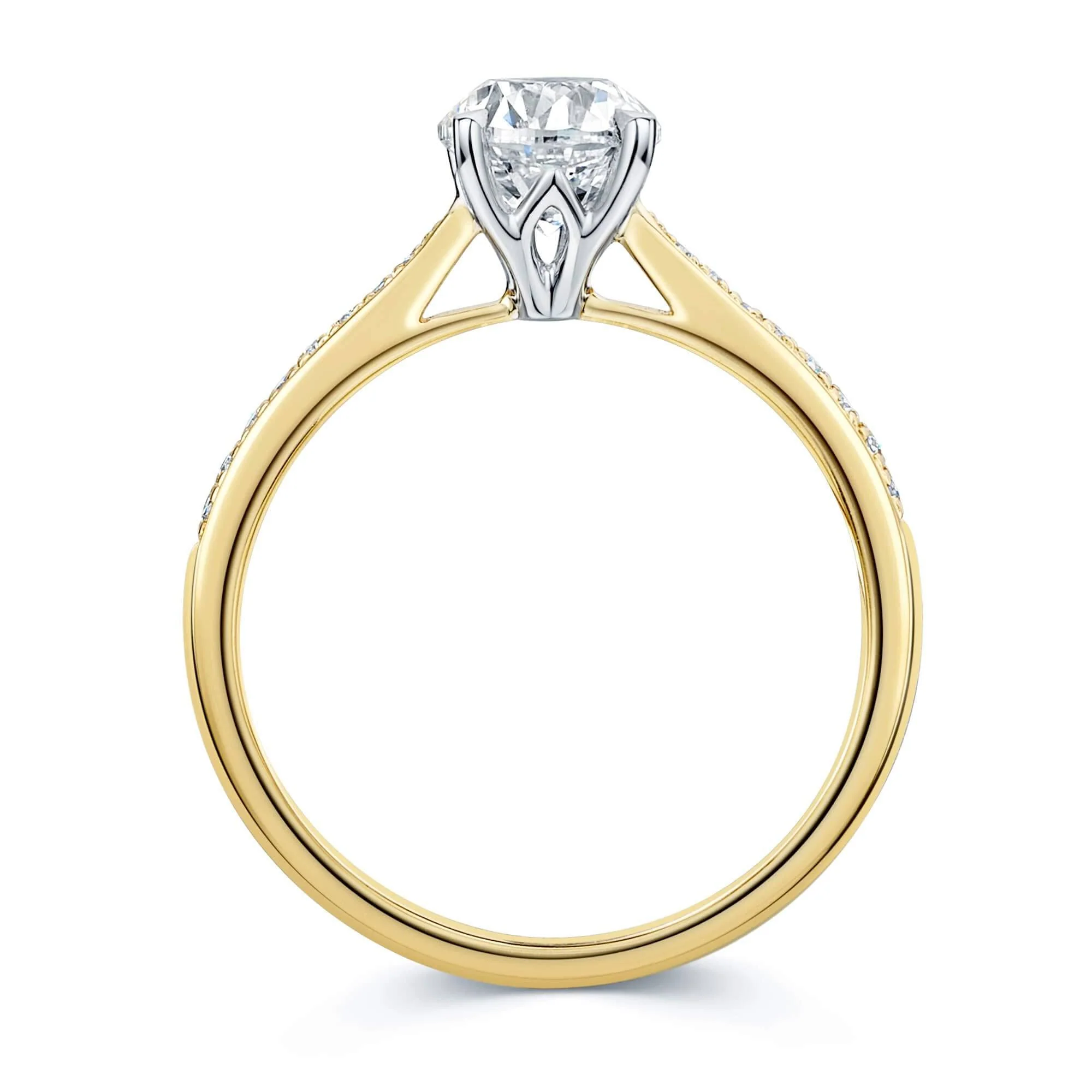 Simply Solitaire Collection 18ct Yellow Gold Diamond Solitaire Engagement Ring With Diamond Shoulders GIA Certified 1.00 Carat - Image 5
