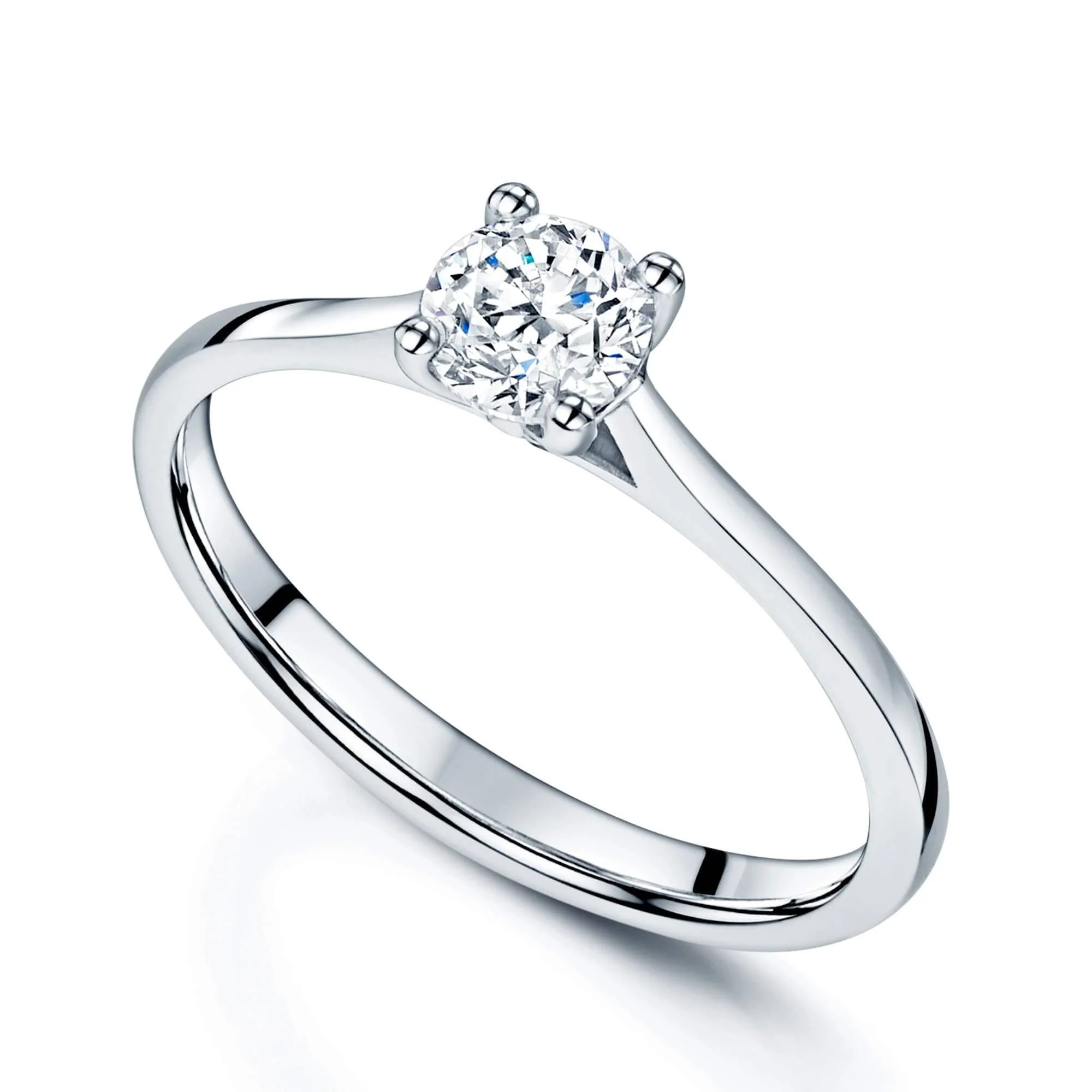Simply Solitaire Collection Platinum Set & Diamond Solitaire Engagement Ring GIA Certified 0.50 Carat