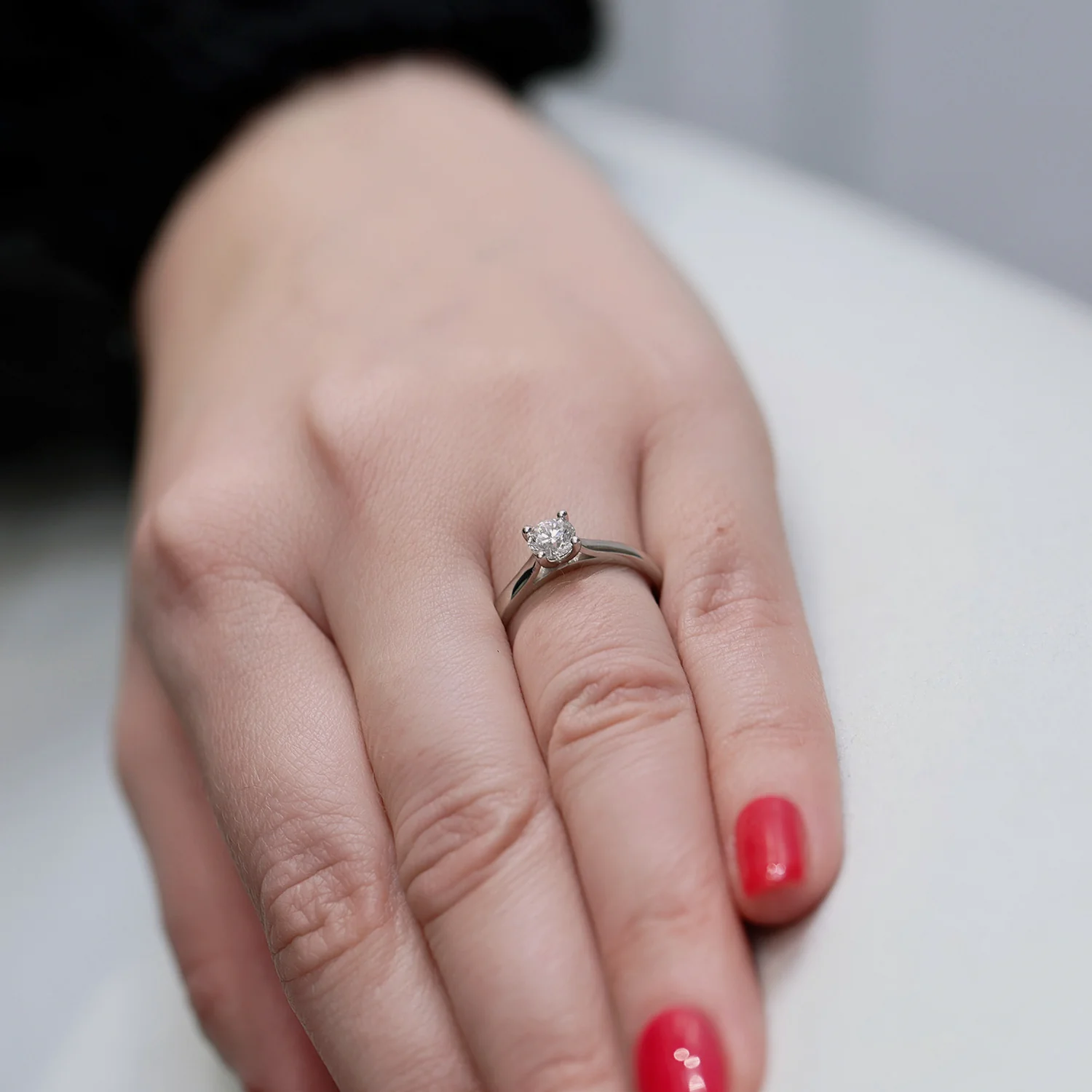 Simply Solitaire Collection Platinum Set Diamond Solitaire Engagement Ring GIA Certified 0.50 Carat - Image 2