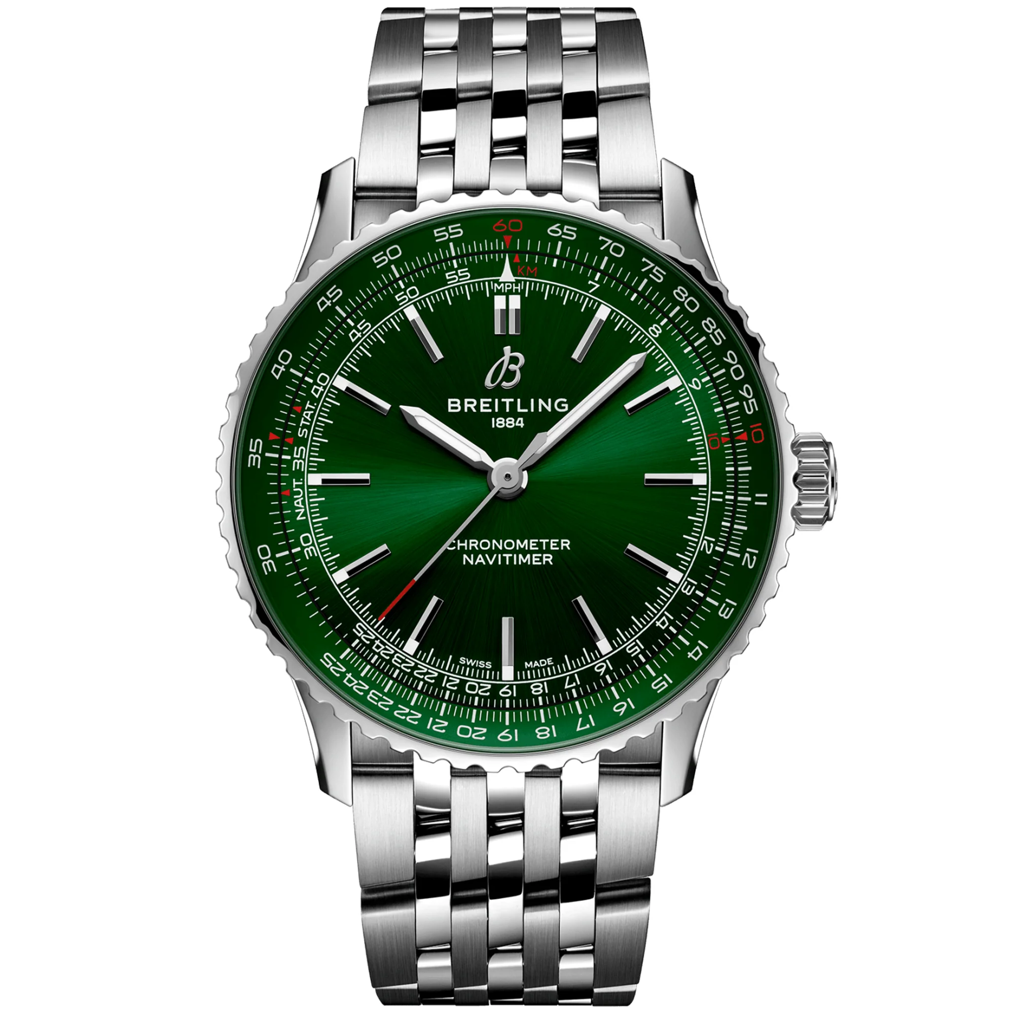 Navitimer 41mm Green Dial Men's Automatic Bracelet Watch