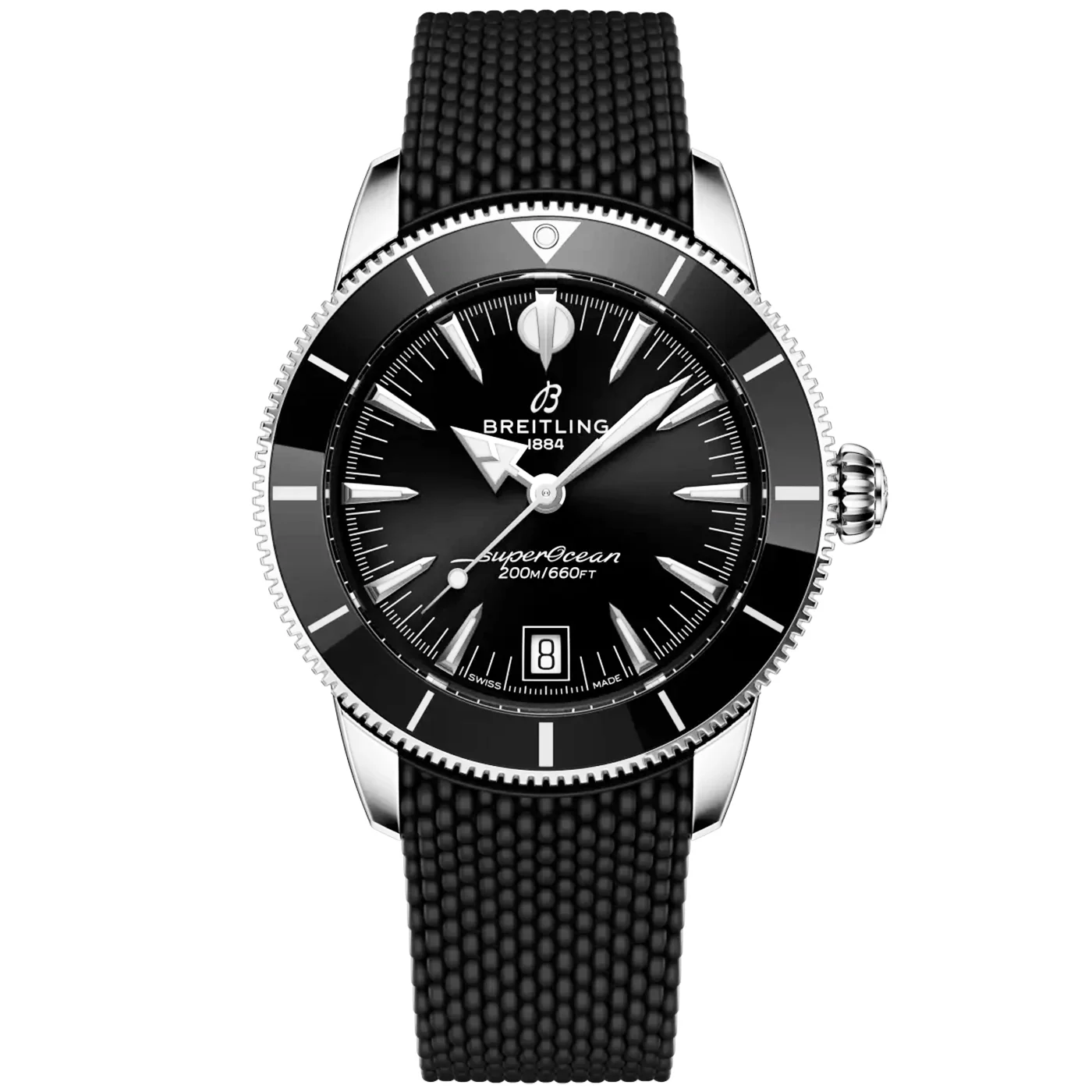 Superocean Heritage B31 40mm Black Dial Rubber Strap Watch