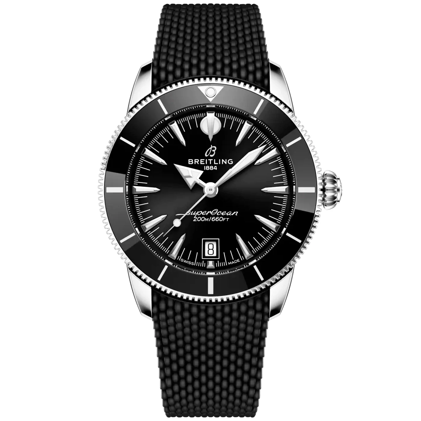 Superocean Heritage B31 42mm Black Dial Rubber Strap Watch