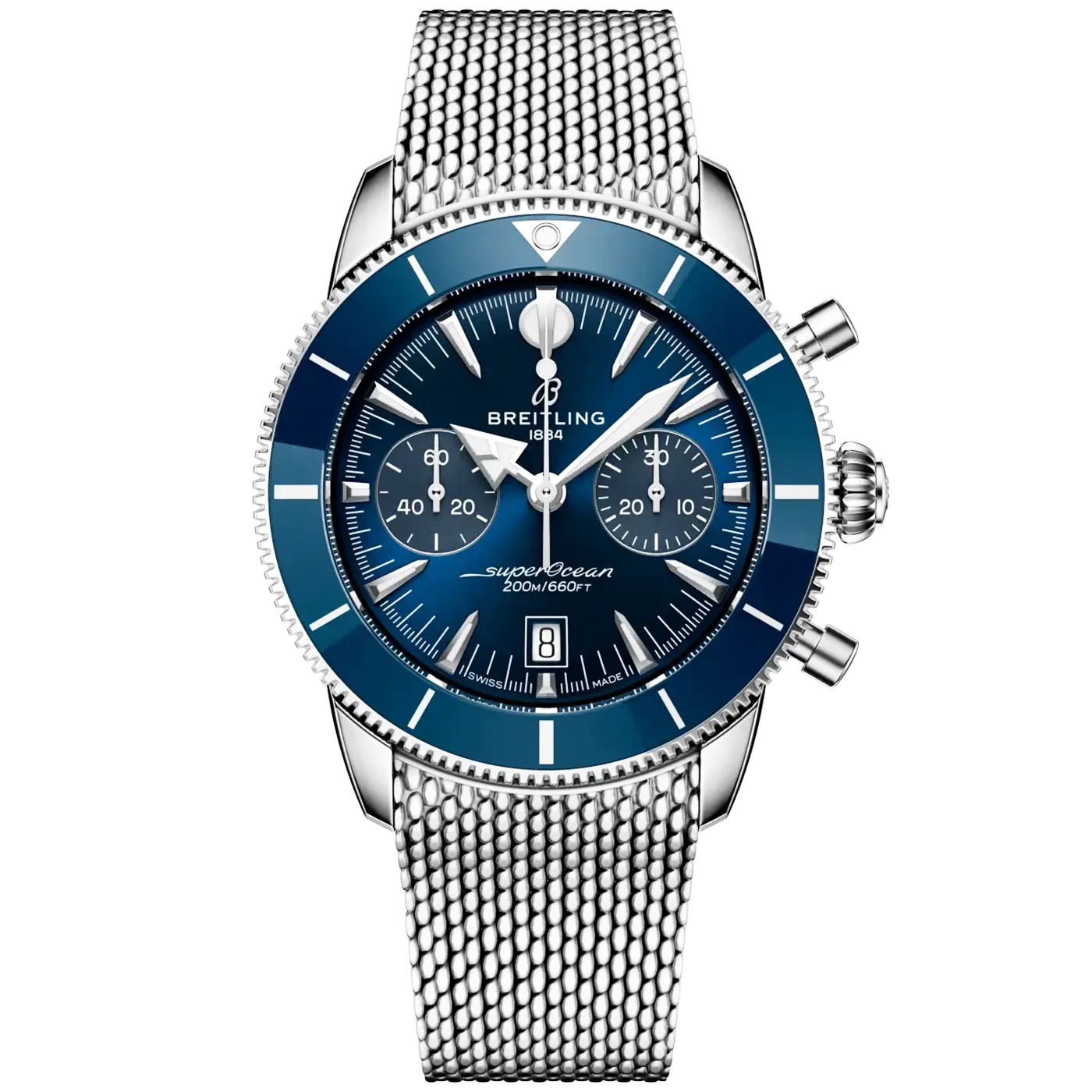 Superocean Heritage Chronograph 42mm Blue Dial Bracelet Watch