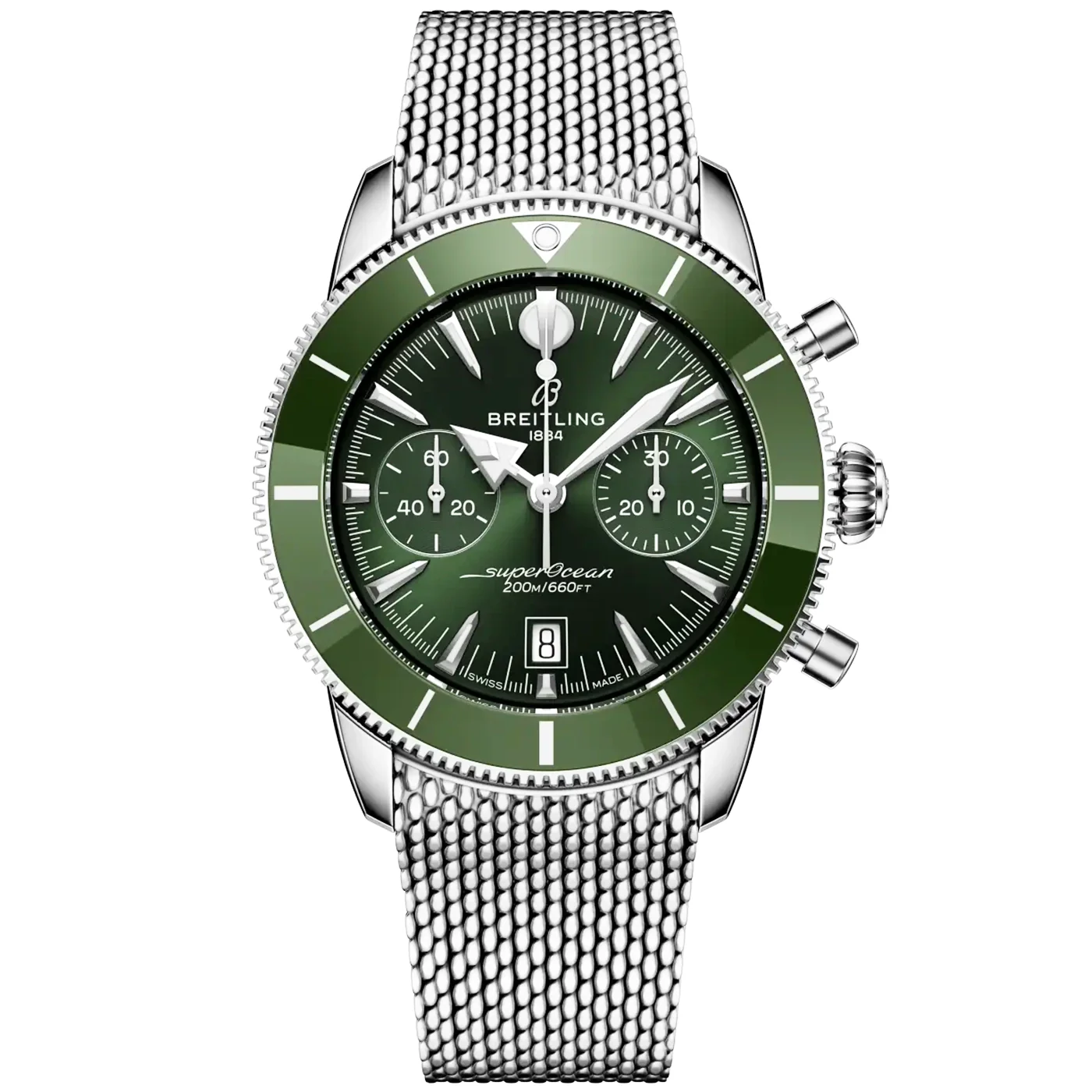 Superocean Heritage Chronograph 42mm Green Dial Bracelet Watch