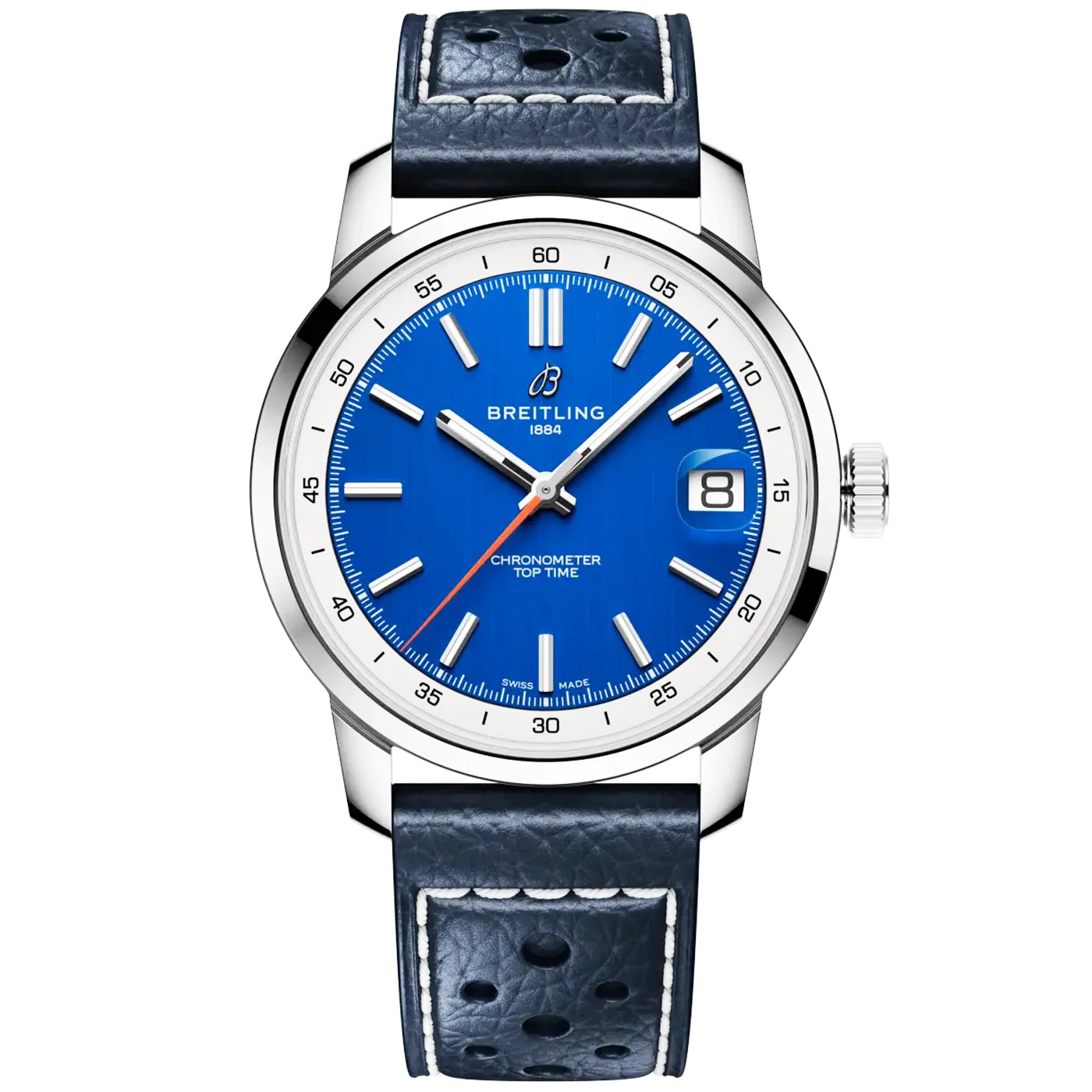 Top Time B31 38mm Blue Dial Automatic Leather Strap Watch