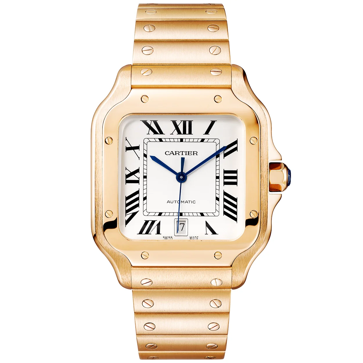 Santos de Cartier Large Automatic 18ct Rose Gold Bracelet Watch