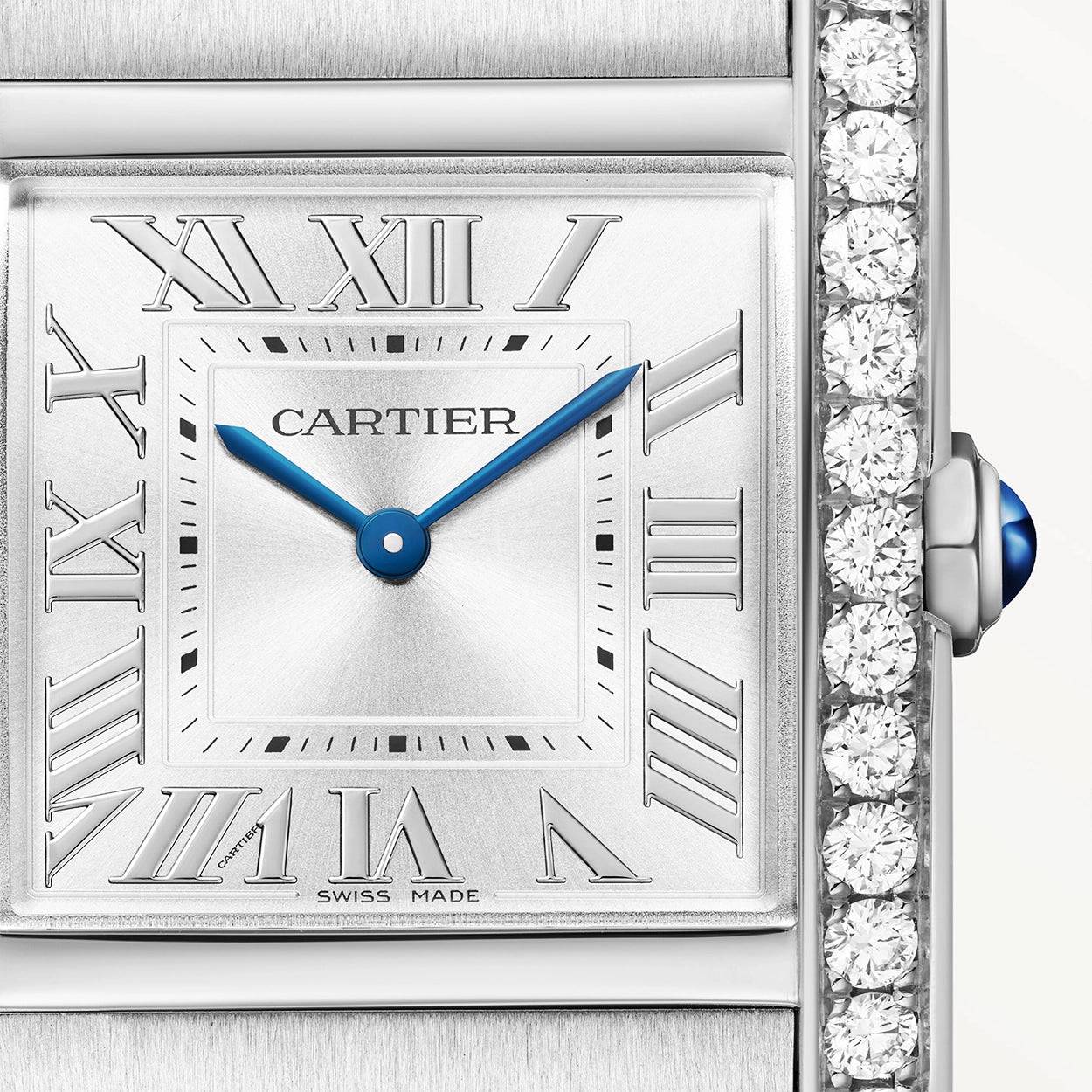 Tank Française Medium Diamond Set Ladies Steel Bracelet Watch - Image 5