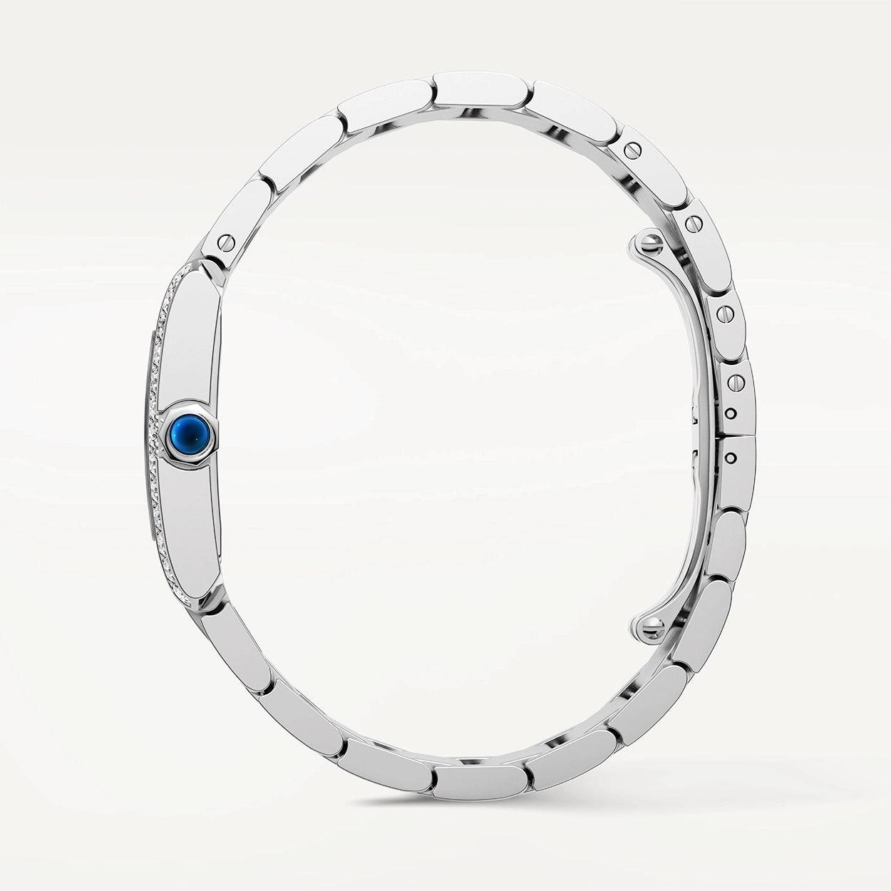 Tank Française Medium Diamond Set Ladies Steel Bracelet Watch - Image 8