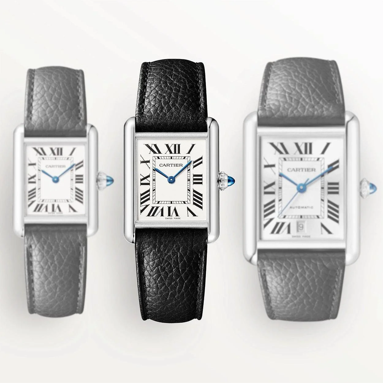 Tank Must Large Steel Leather Strap Watch - Image 6