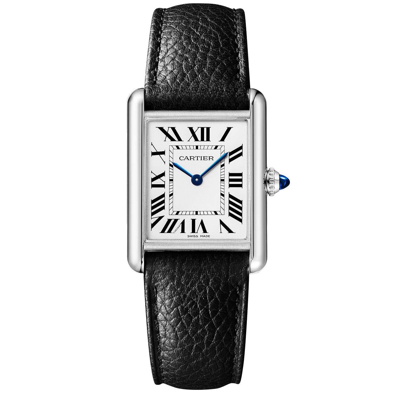 Tank Must SolarBeat™ Large Leather Strap Watch