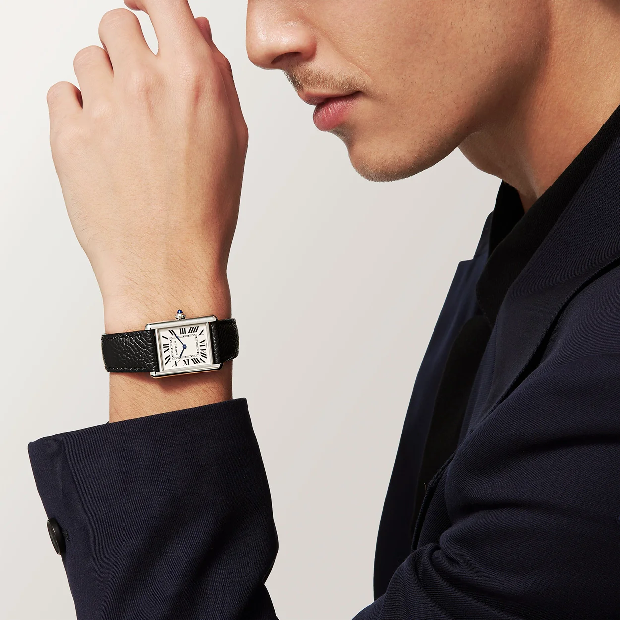 Tank Must SolarBeat™ Large Leather Strap Watch - Image 3