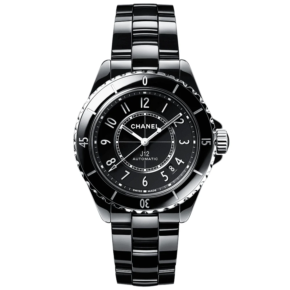 J12 38mm Black Ceramic Automatic Bracelet Watch