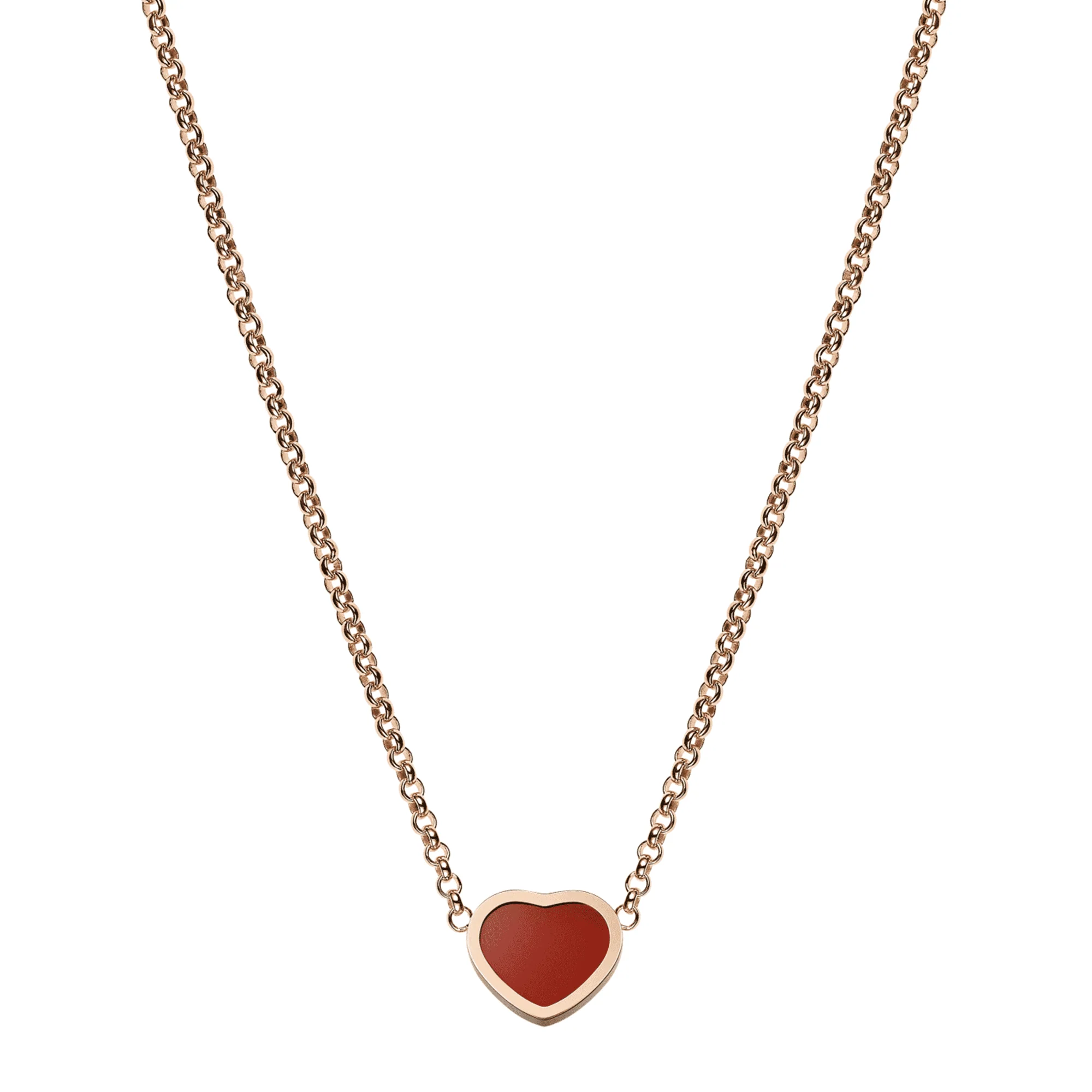18ct Rose Gold My Happy Hearts With Carnelian Pendant