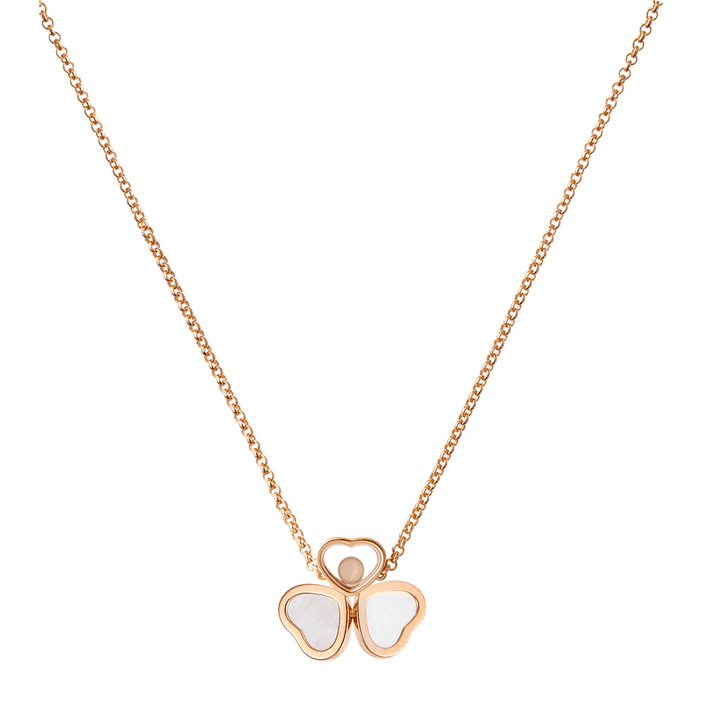 18ct Rose Gold Happy Hearts Wings Pendant - Image 2