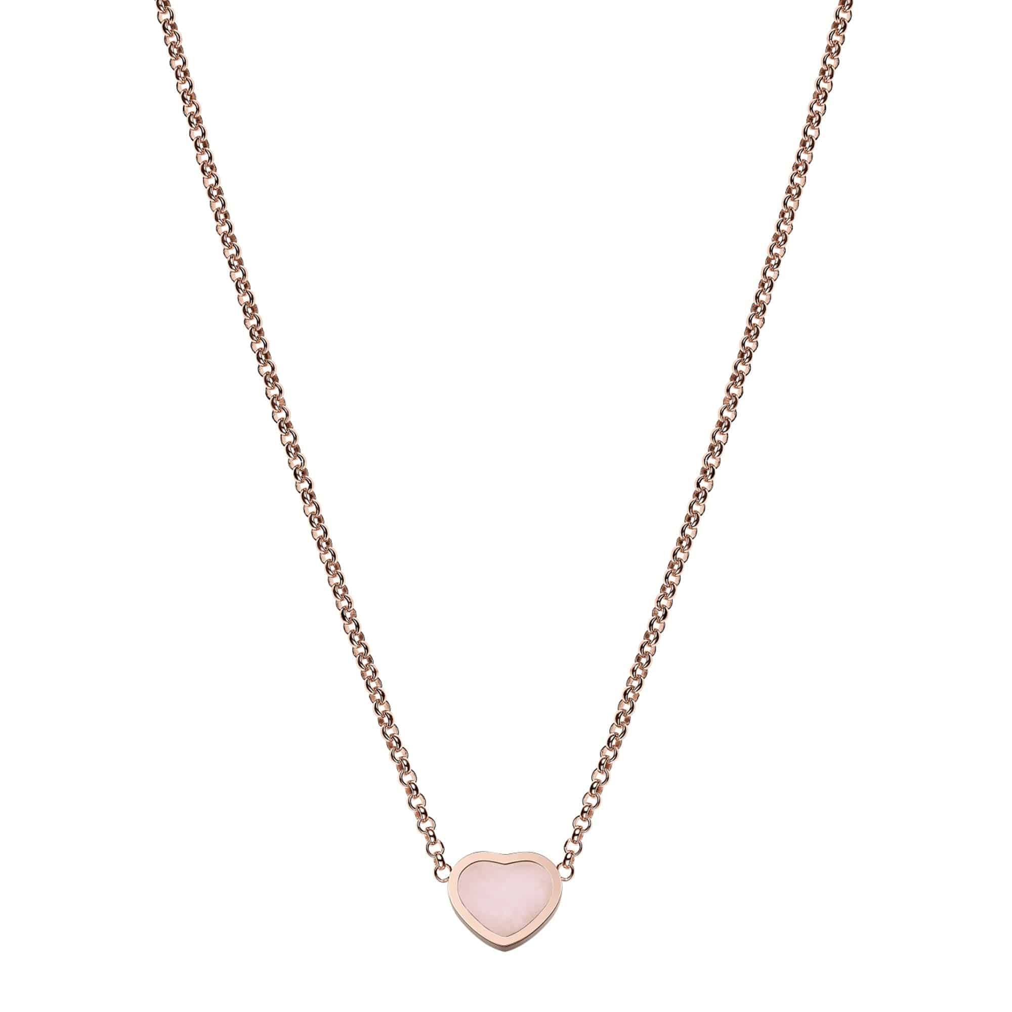 18ct Rose Gold My Happy Hearts Pink Opal Pendant