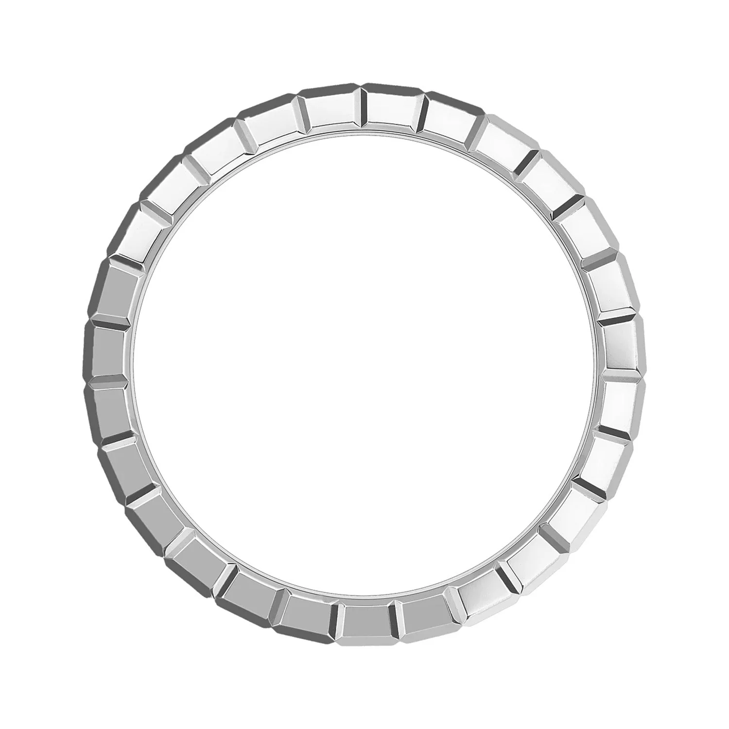 18ct White Gold Ice Cube 3 Row Diamond Set Ring - Image 5