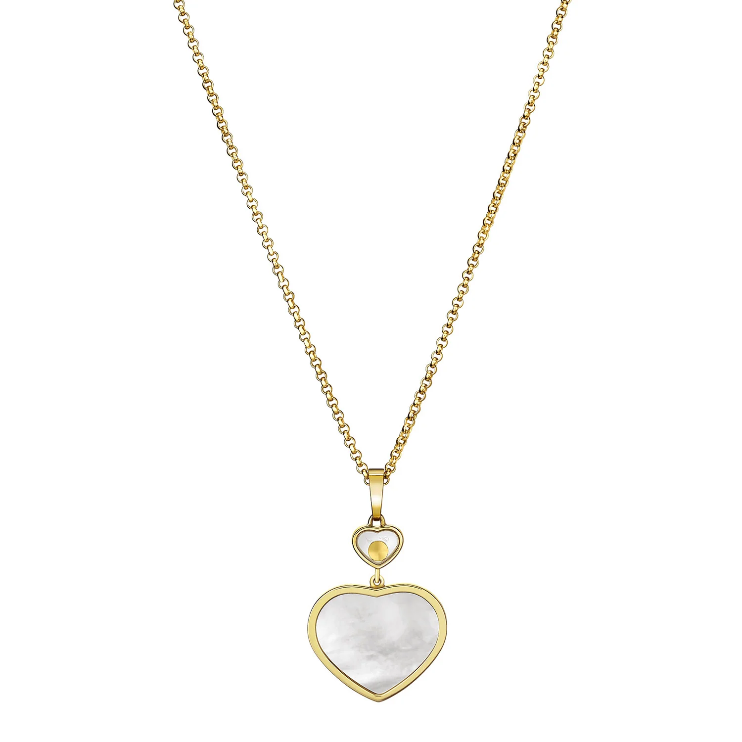 18ct Yellow Gold Happy Hearts Mother of Pearl & Diamond Pendant - Image 4