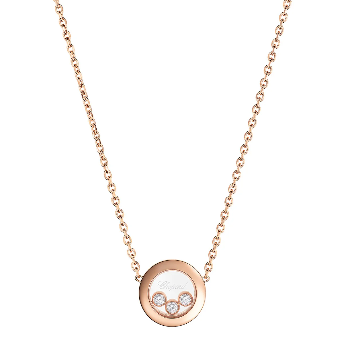 Happy Diamonds Icons 18ct Rose Gold Three Diamond Necklace
