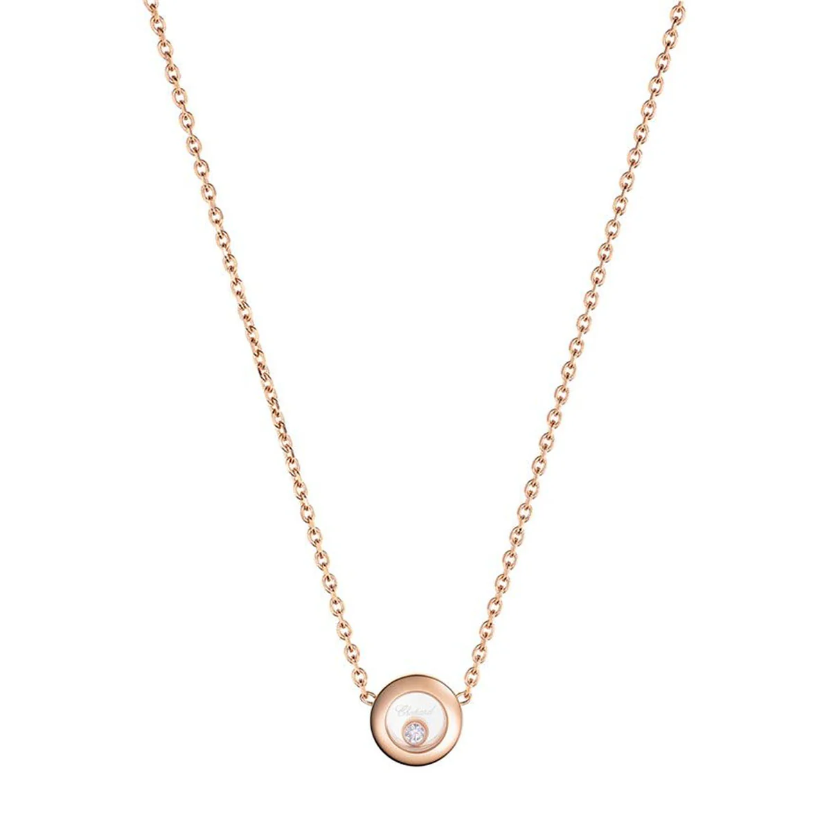 Happy Diamonds Icons 18ct Rose Gold Circular Necklace