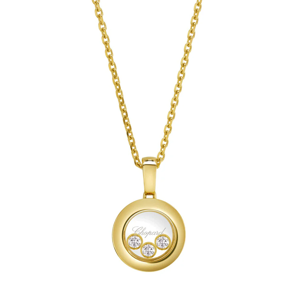 18ct Yellow Gold Happy Diamonds Icons Round Pendant
