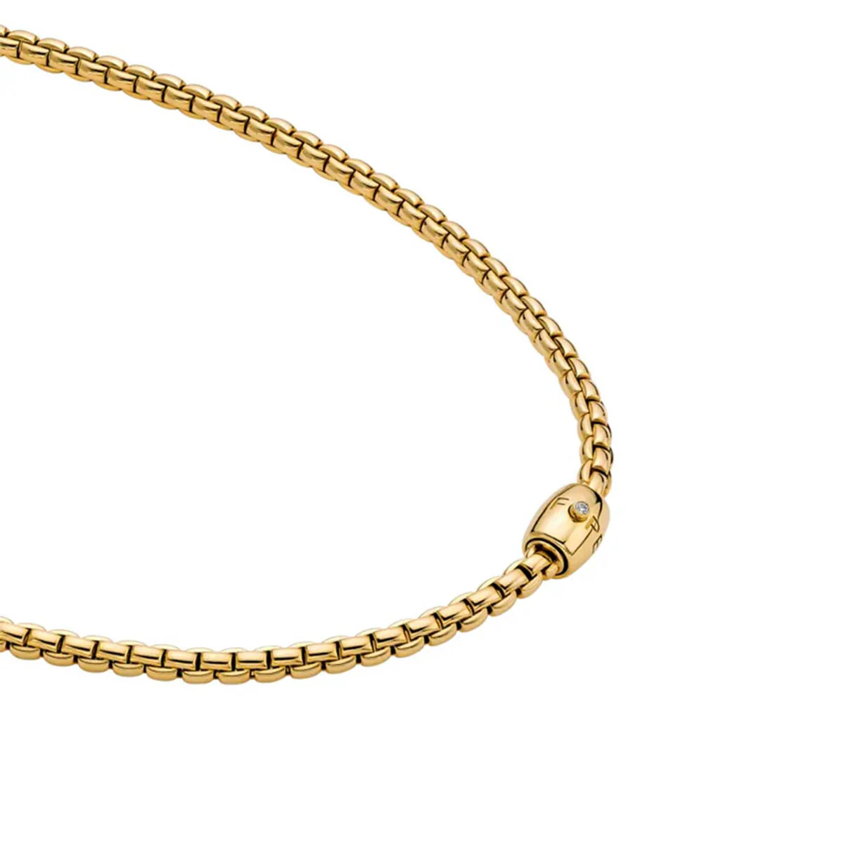 Eka 18ct Yellow Gold Flex'it Necklace With A Single Diamond Ornamental Clasp - Image 2