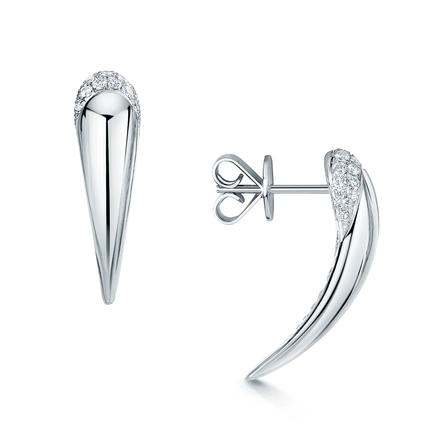 Ember Collection 18ct White Gold And Diamond Pave Set Earrings