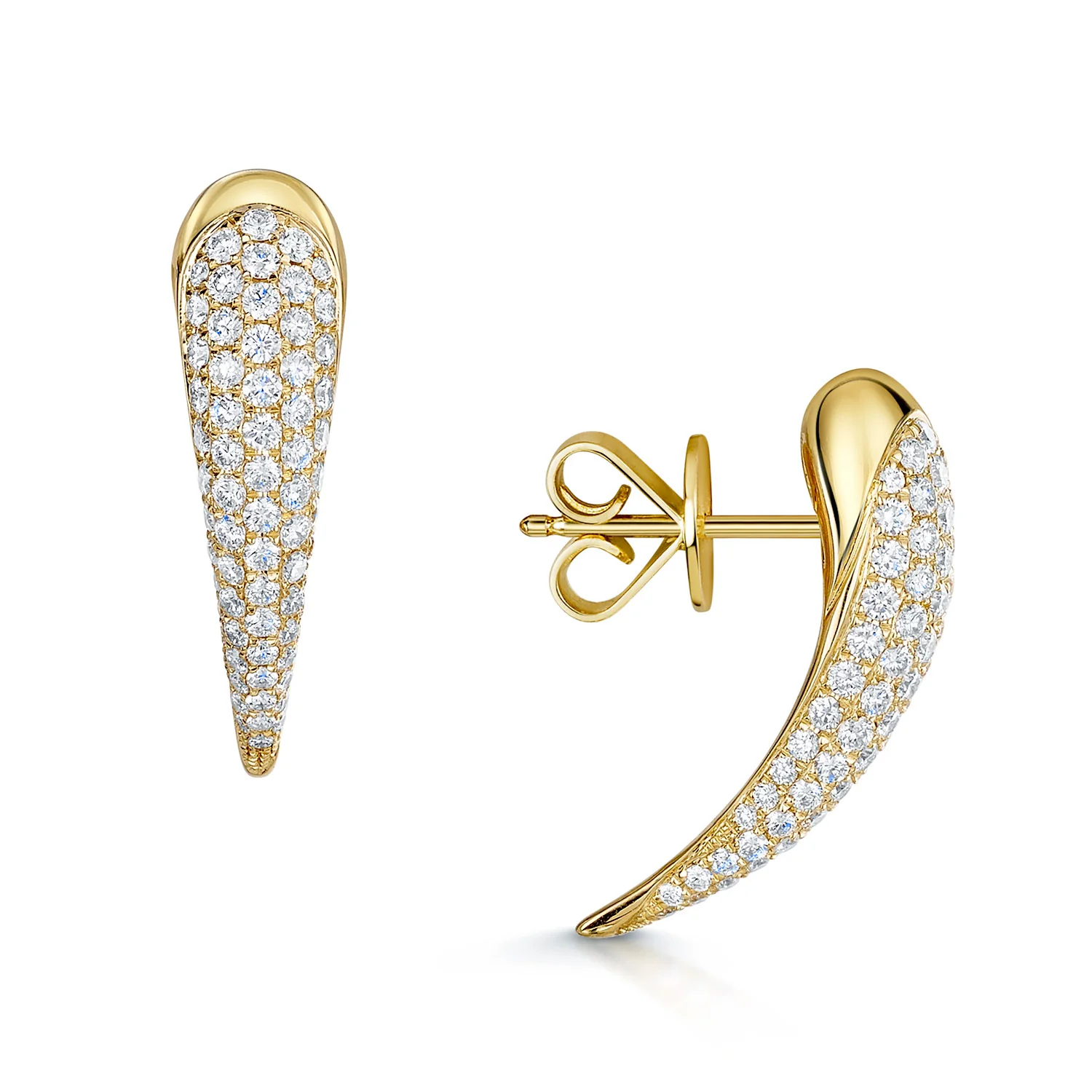Ember Collection 18ct Yellow Gold Full Pave Diamond Set Earrings