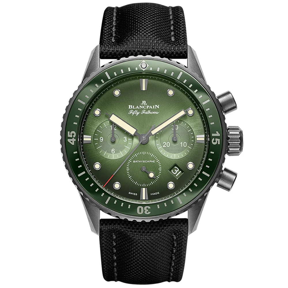Fifty Fathoms Bathyscaphe Chronographe Flyback 43mm Green Dial Watch