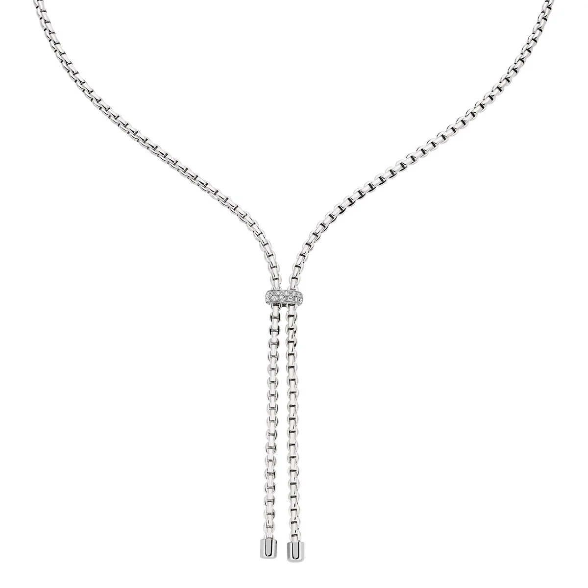 18ct White Gold Eka Diamond Set Tassel Necklet