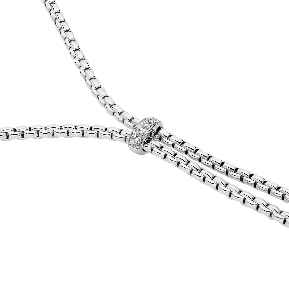 18ct White Gold Eka Diamond Set Tassel Necklet - Image 2