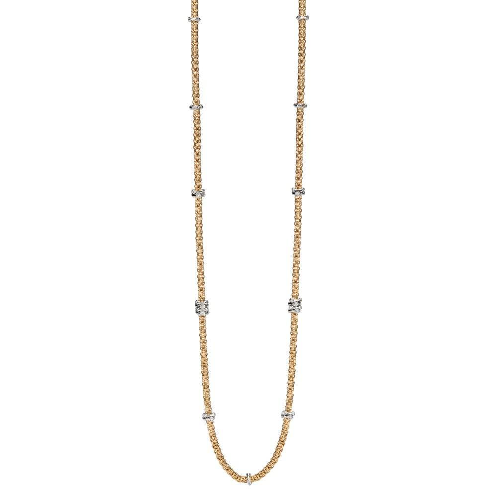 Prima 18ct Yellow Gold 90cm Necklace With Diamond Rondels
